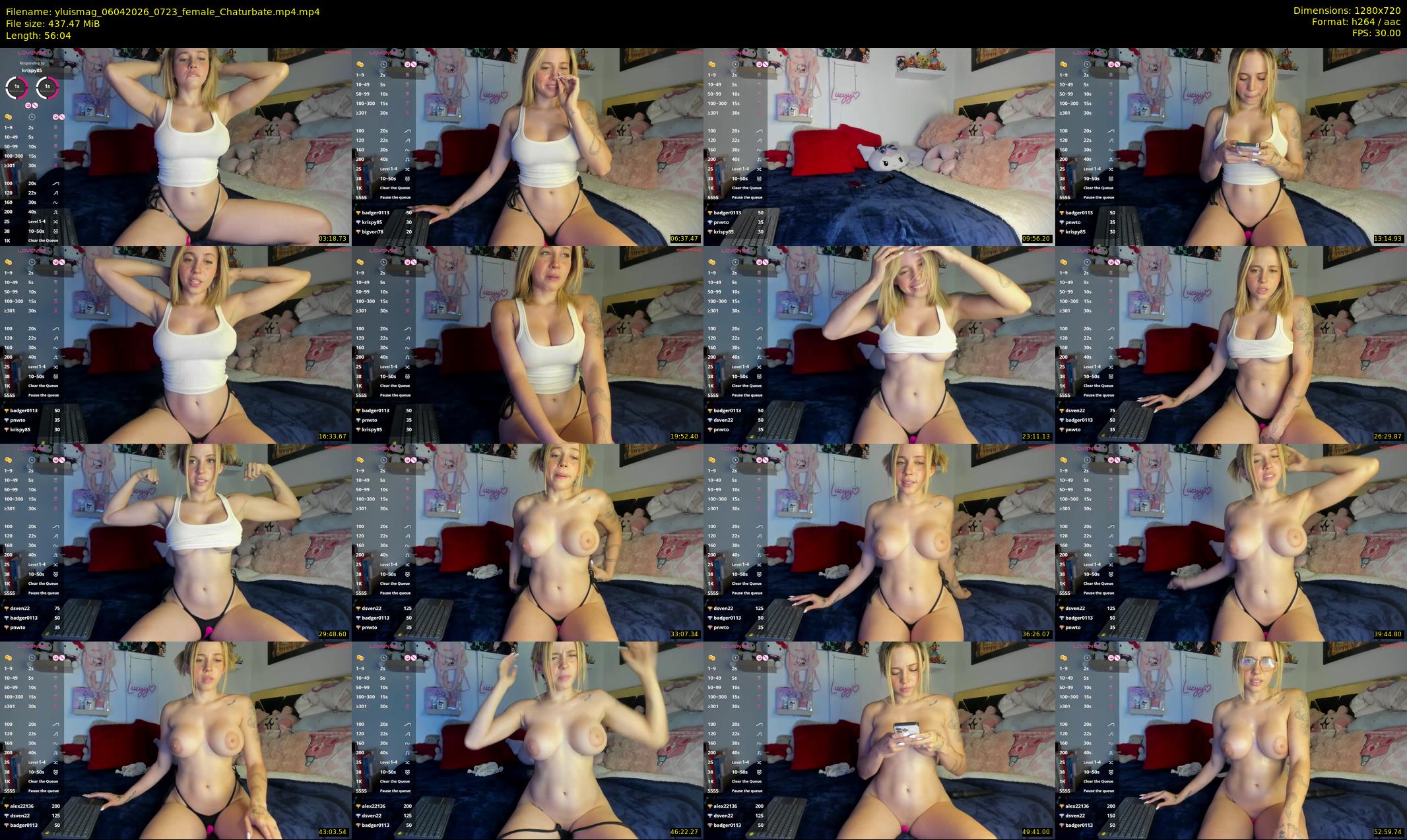 yluismag — 57 minute Chaturbate female cam show recording, 720p, Apr 6, 2026