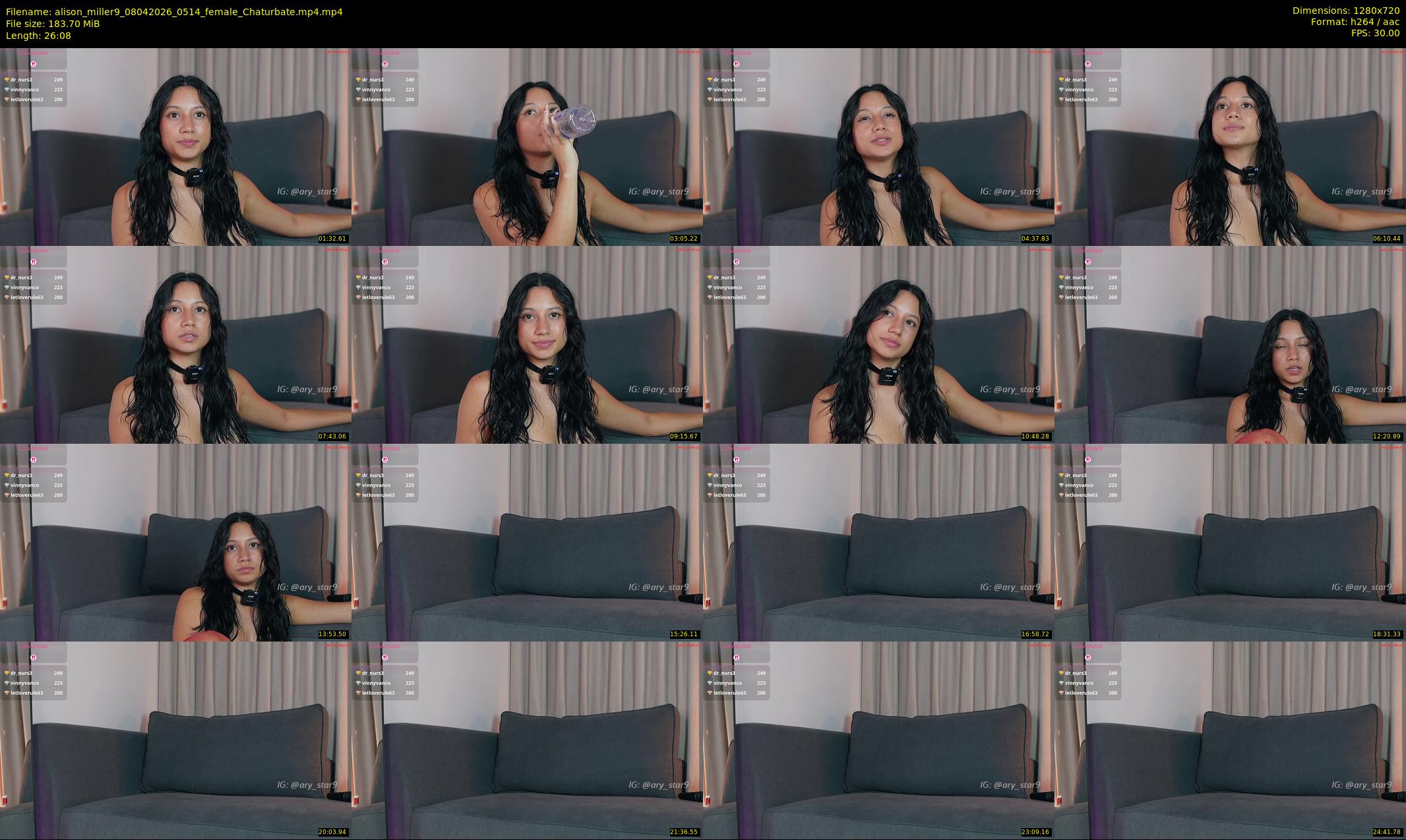 alison_miller9 — 27 minute Chaturbate female cam show recording, 720p, Apr 8, 2026