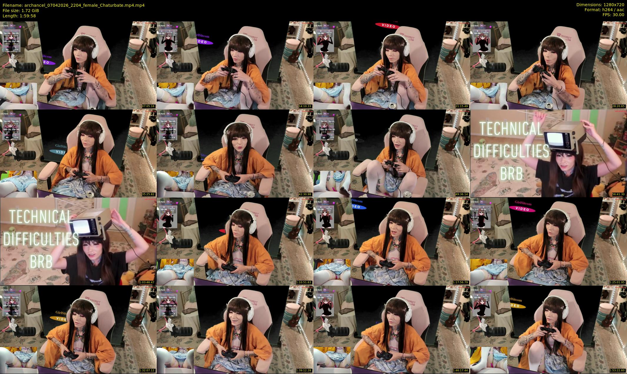 archancel — 120 minute Chaturbate female cam show recording, 720p, Apr 7, 2026