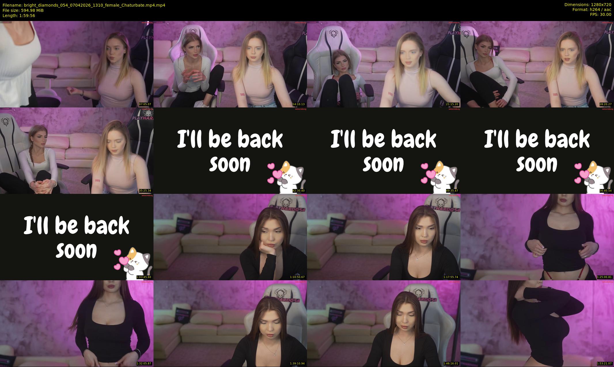 bright_diamonds_054 — 120 minute Chaturbate couple cam show recording, 720p, Apr 7, 2026