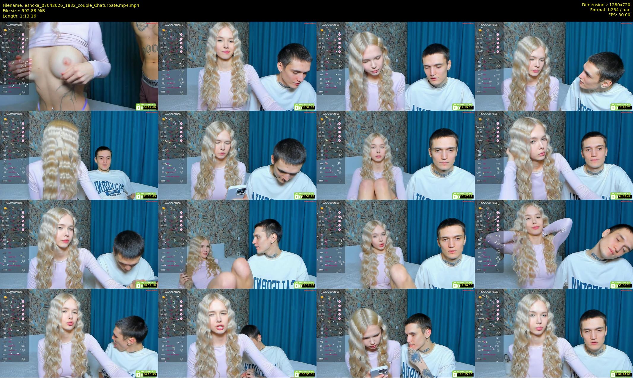 eshcka — 74 minute Chaturbate couple cam show recording, 720p, Apr 7, 2026