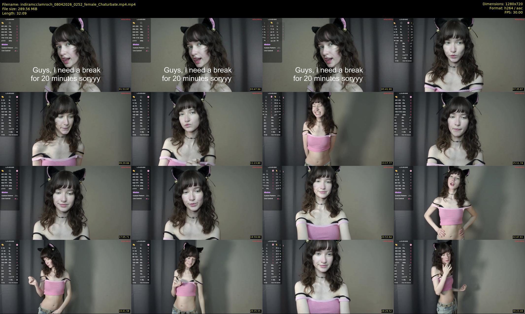 indiramcclamroch — 33 minute Chaturbate female cam show recording, 720p, Apr 8, 2026