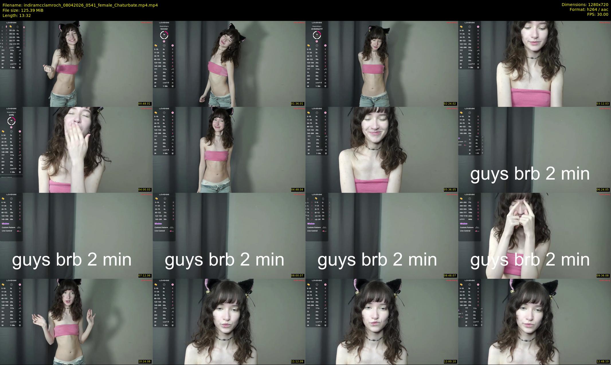 indiramcclamroch — 14 minute Chaturbate female cam show recording, 720p, Apr 8, 2026