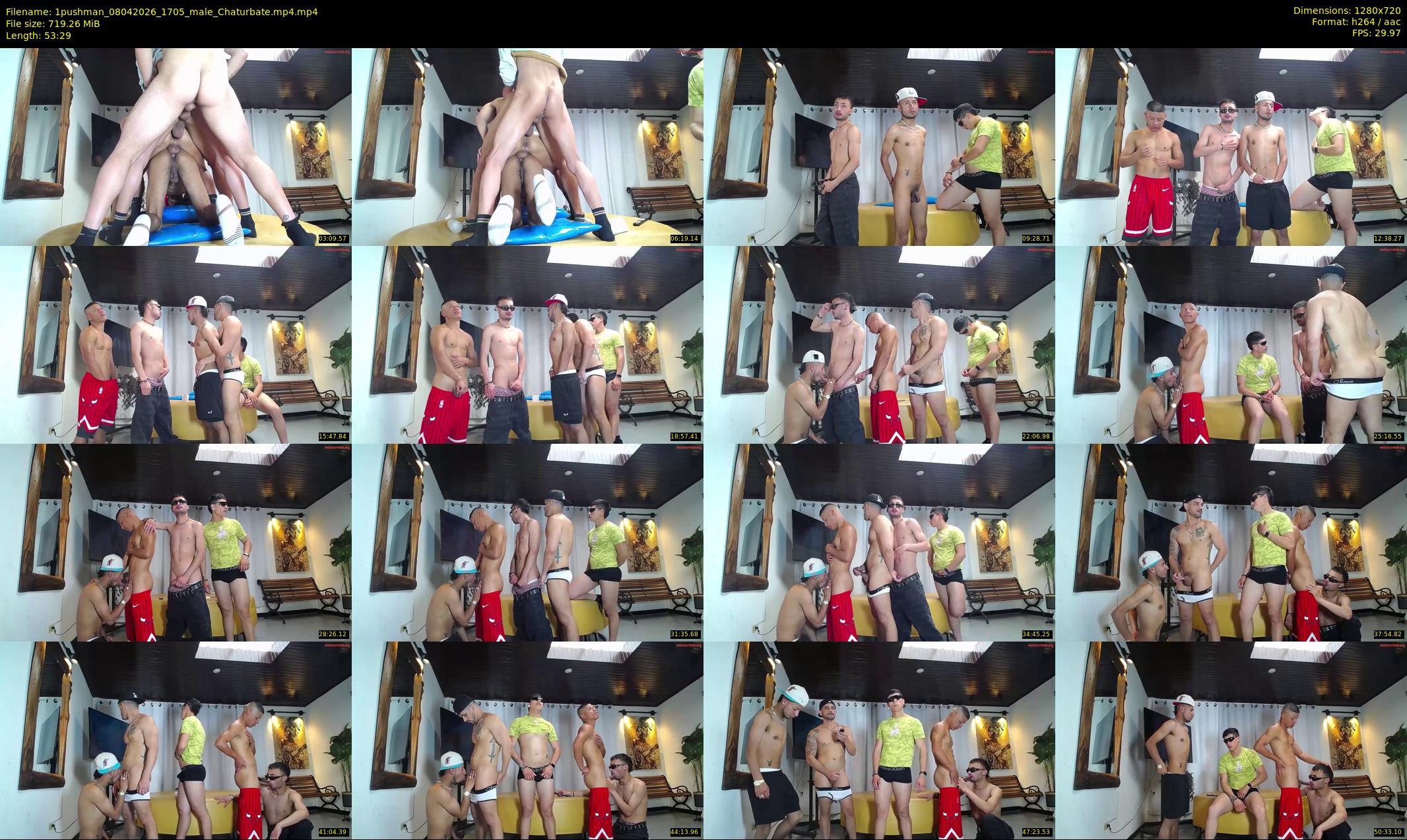 1pushman — 54 minute Chaturbate male cam show recording, 720p, Apr 8, 2026