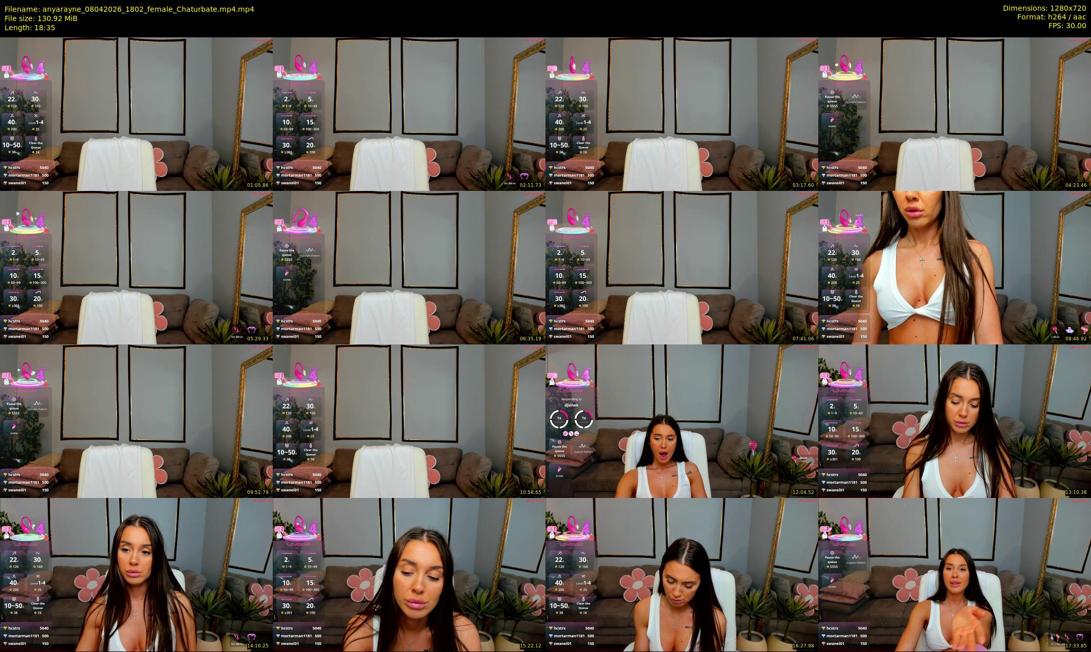 anyarayne — 19 minute Chaturbate female cam show recording, 720p, Apr 8, 2026