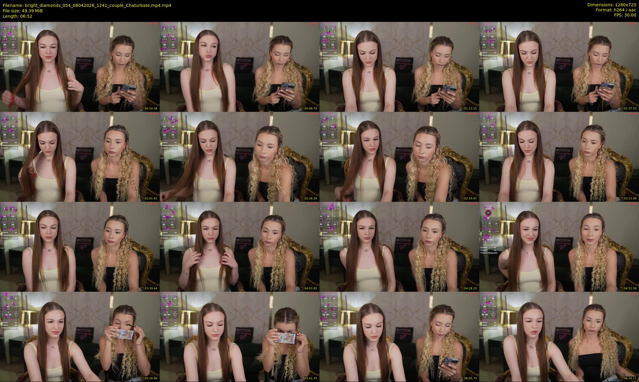 bright_diamonds_054 — 7 minute Chaturbate couple cam show recording, 720p, Apr 8, 2026