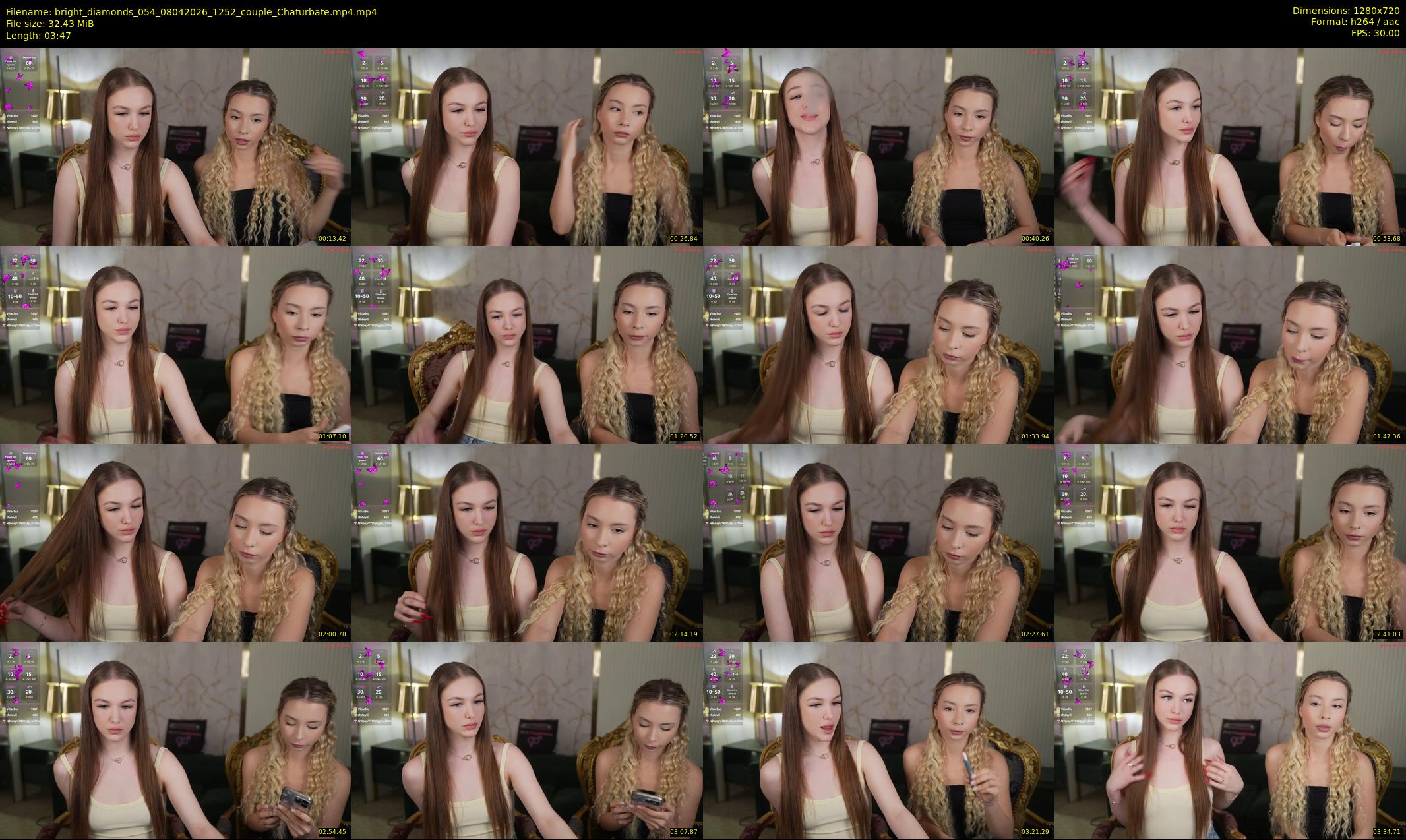 bright_diamonds_054 — 4 minute Chaturbate couple cam show recording, 720p, Apr 8, 2026