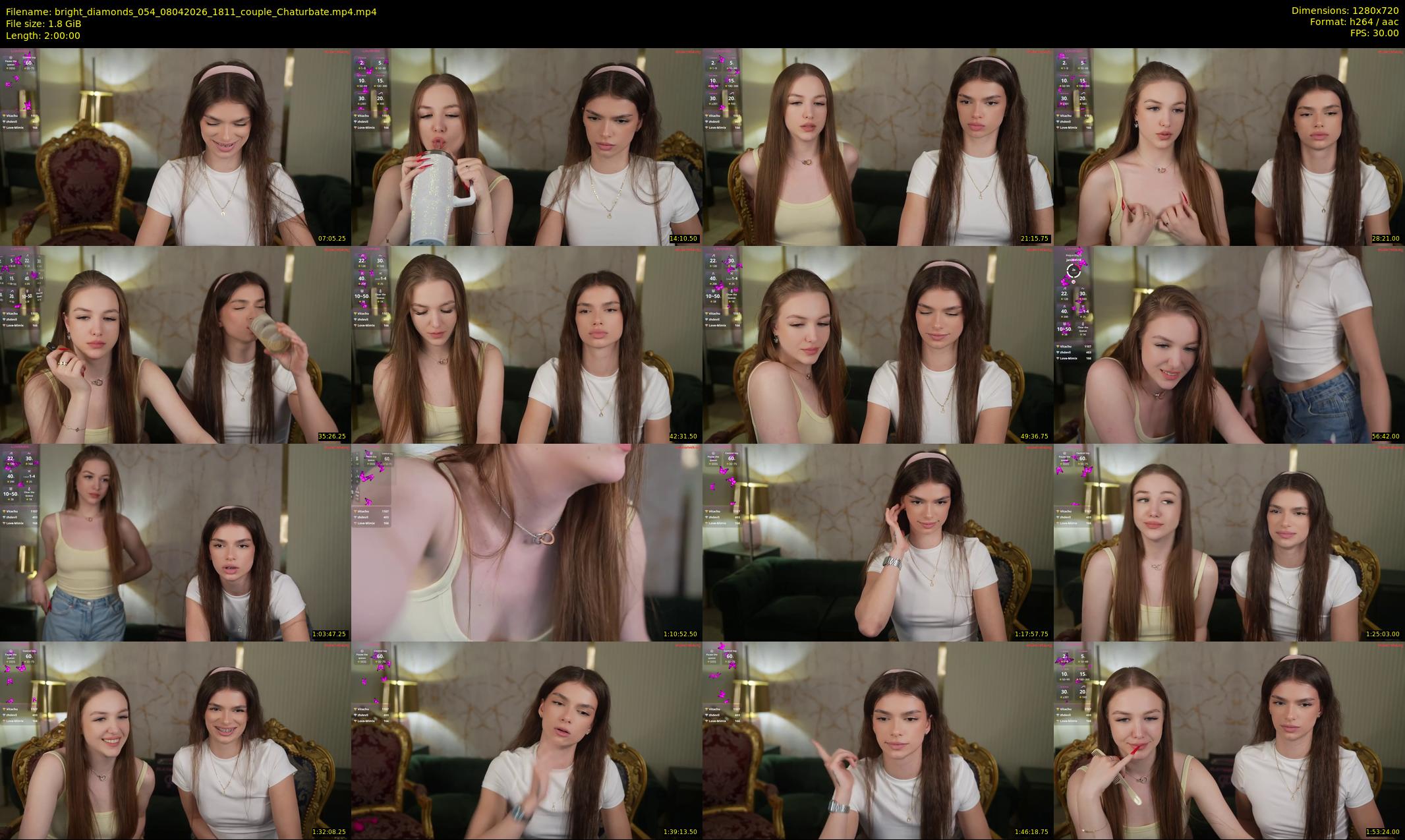 bright_diamonds_054 — 120 minute Chaturbate couple cam show recording, 720p, Apr 8, 2026