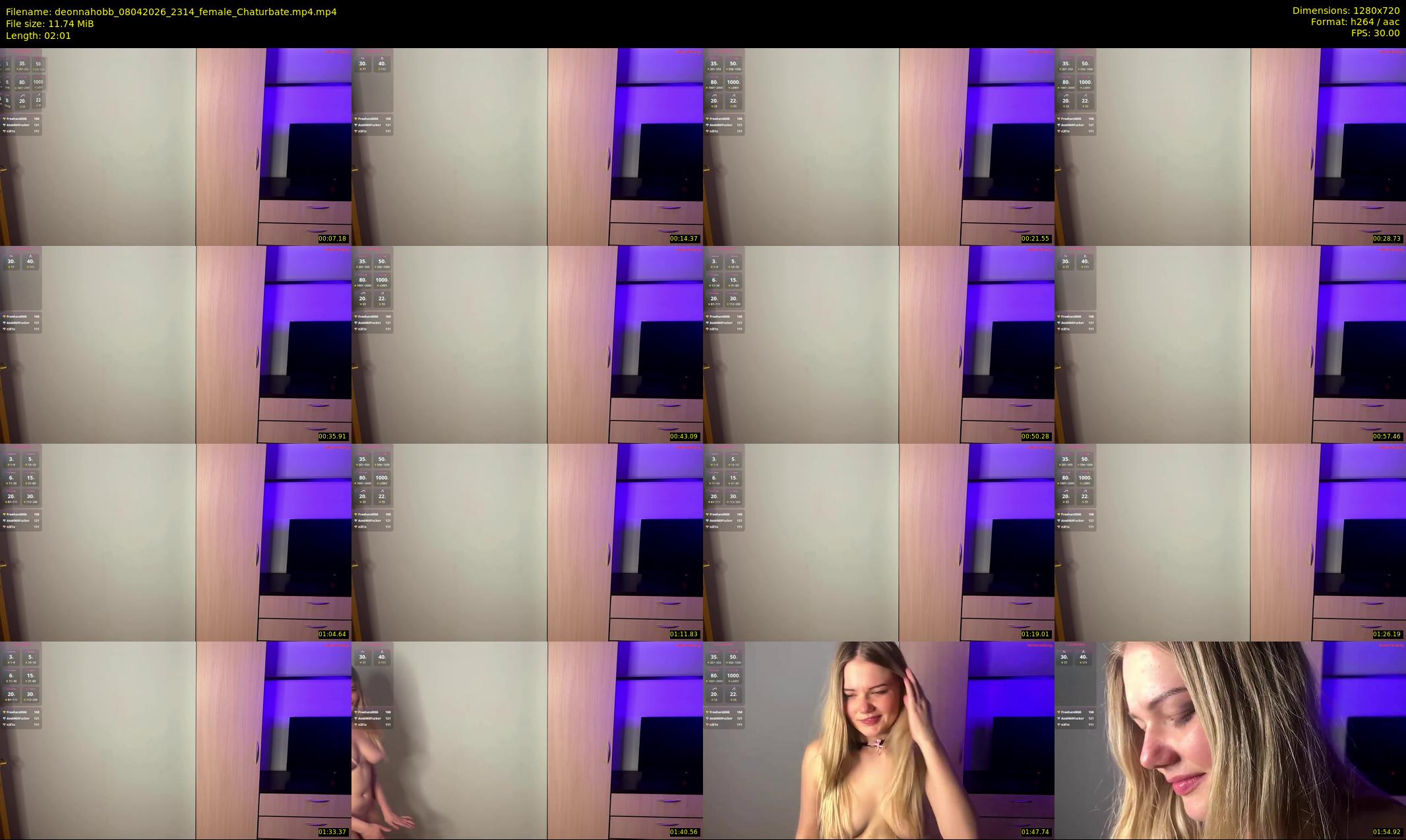 deonnahobb — 3 minute Chaturbate female cam show recording, 720p, Apr 8, 2026