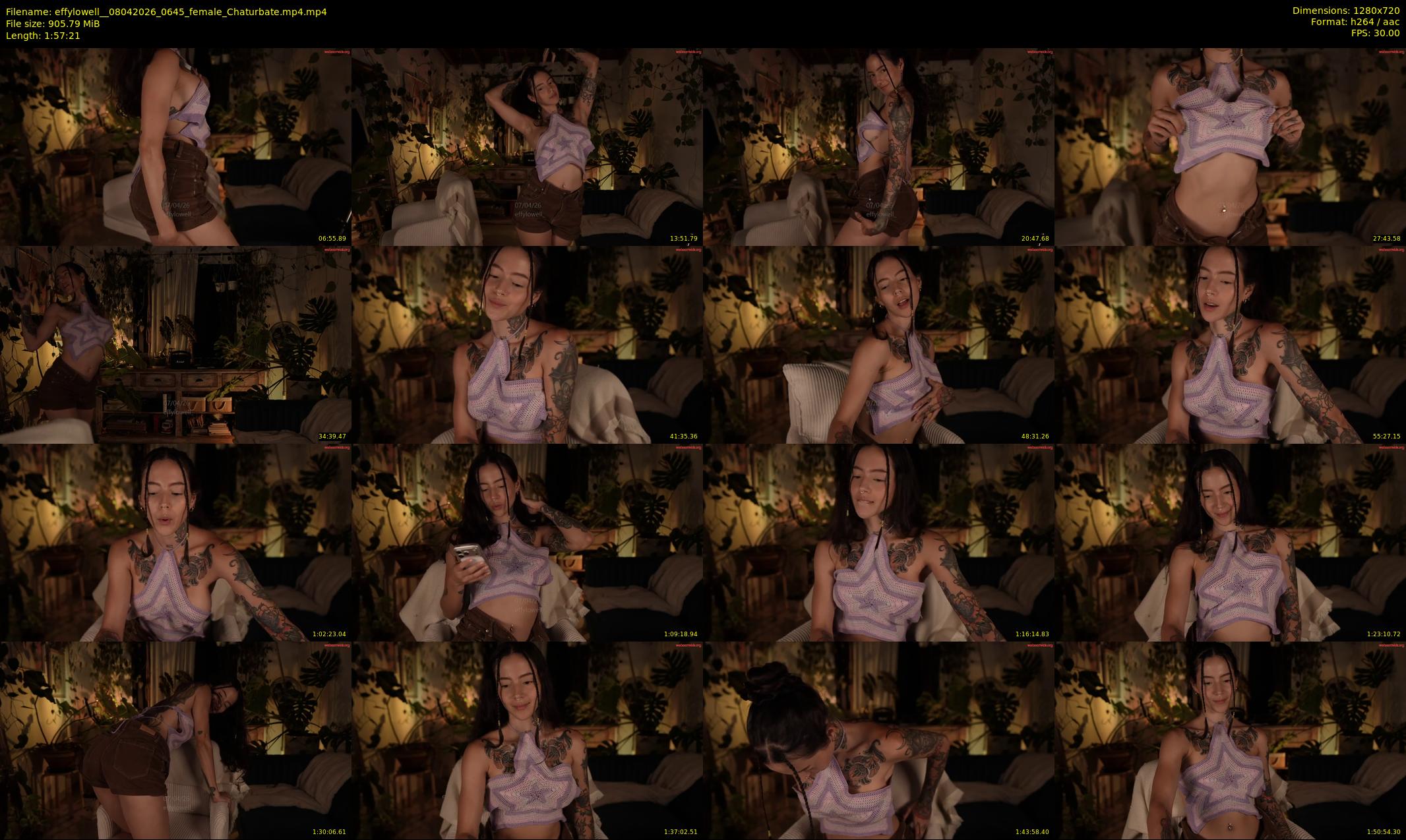 effylowell_ — 118 minute Chaturbate female cam show recording, 720p, Apr 8, 2026