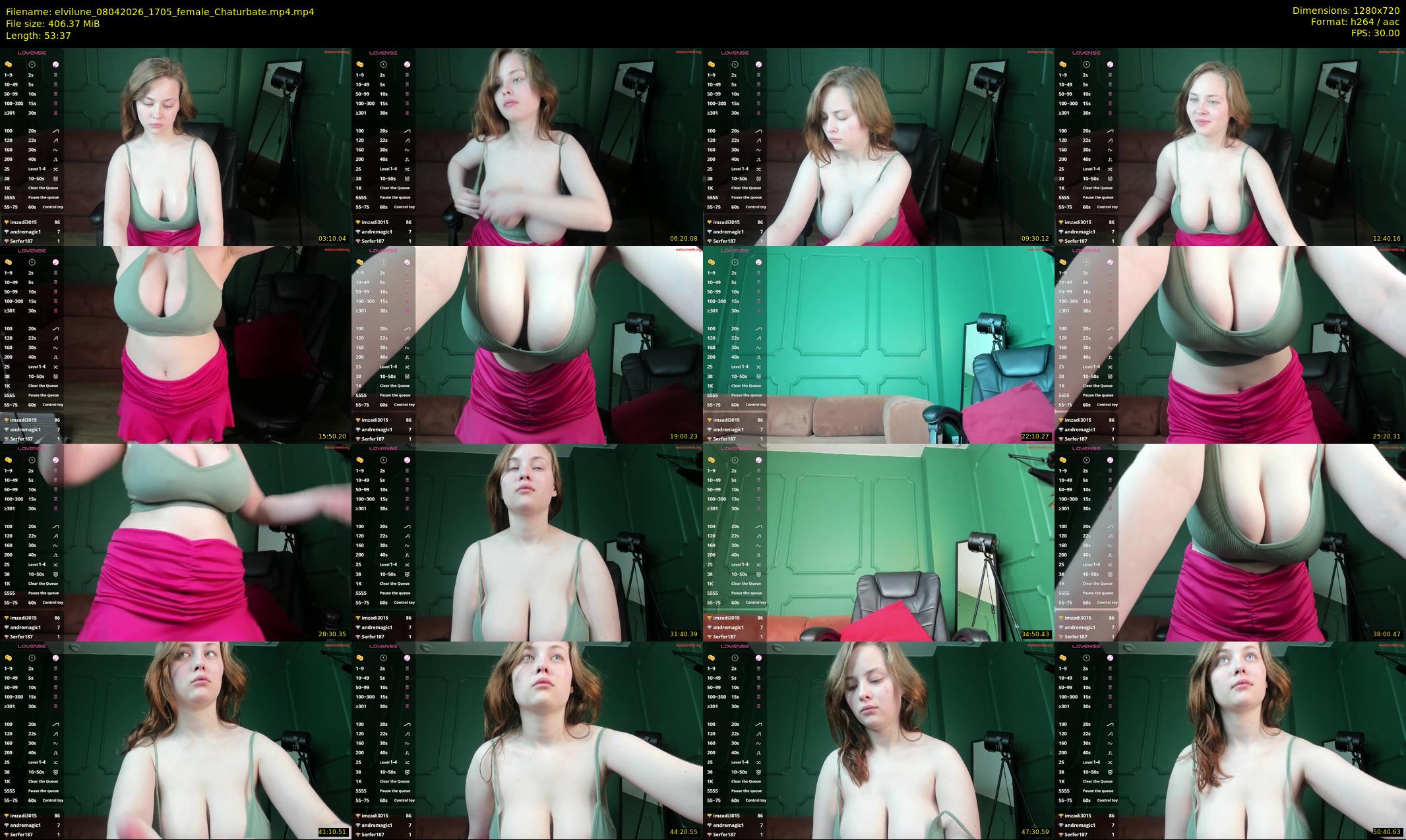 elvilune — 54 minute Chaturbate female cam show recording, 720p, Apr 8, 2026
