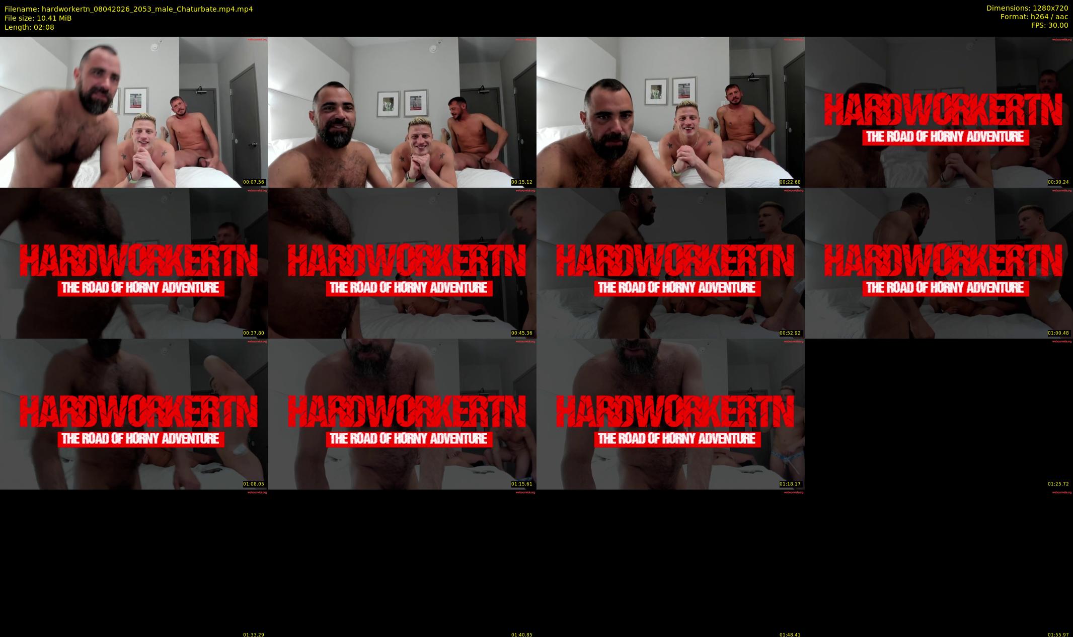 hardworkertn — 3 minute Chaturbate male cam show recording, 720p, Apr 8, 2026