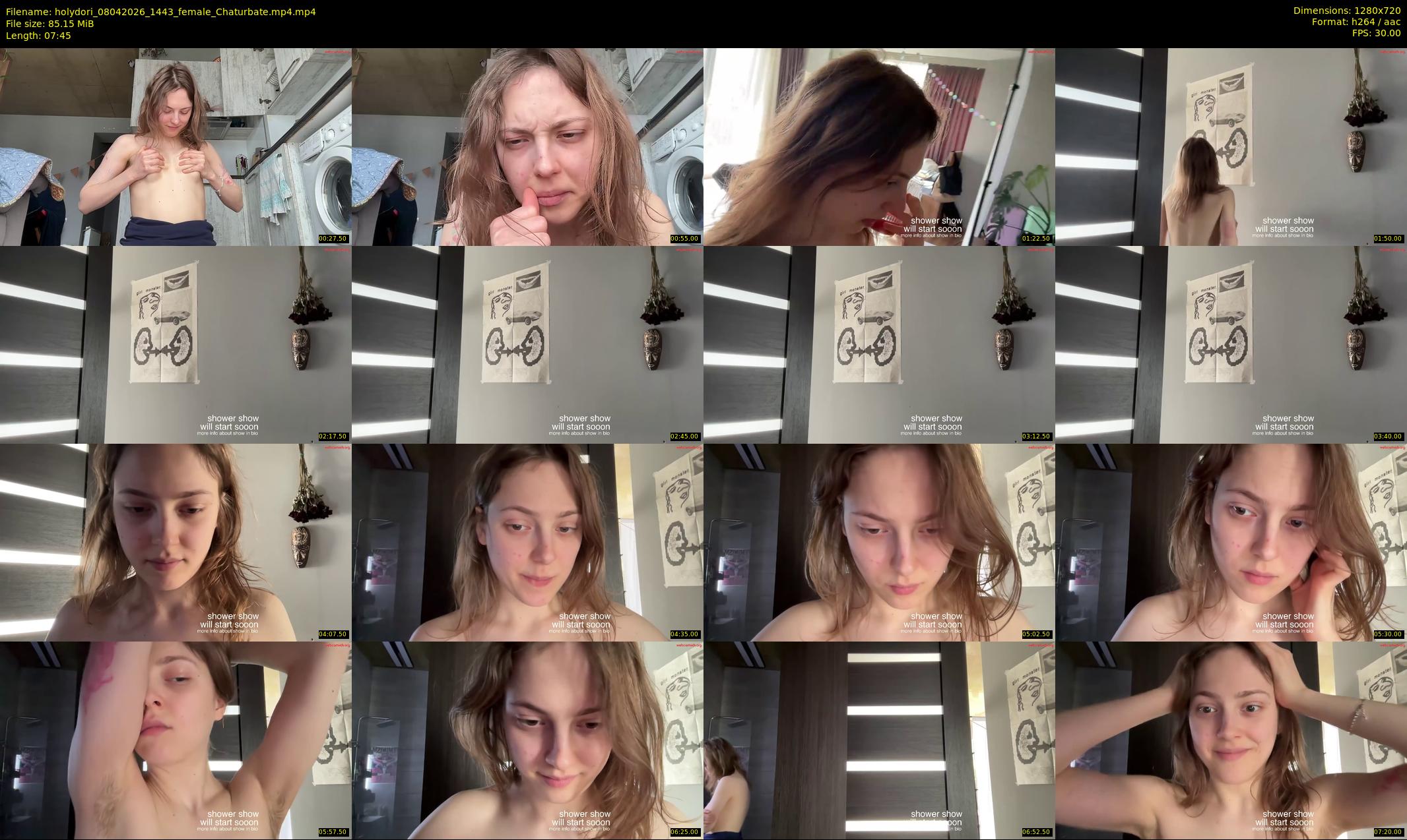 holydori — 8 minute Chaturbate female cam show recording, 720p, Apr 8, 2026