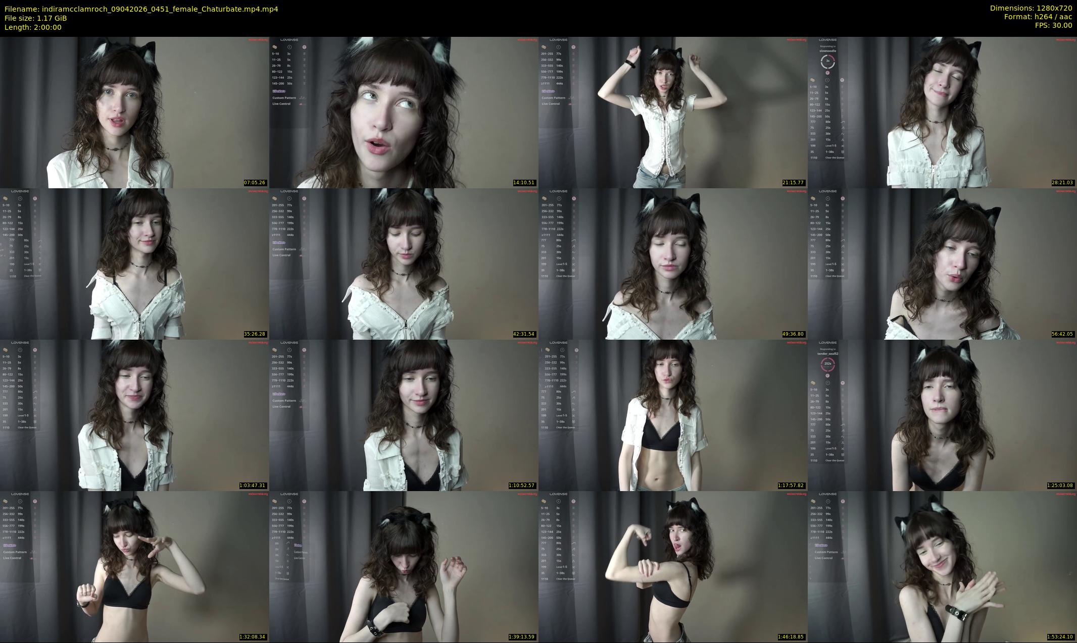 indiramcclamroch — 120 minute Chaturbate female cam show recording, 720p, Apr 9, 2026