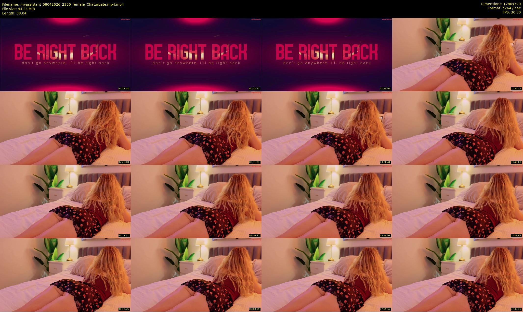 myassistant — 9 minute Chaturbate female cam show recording, 720p, Apr 8, 2026