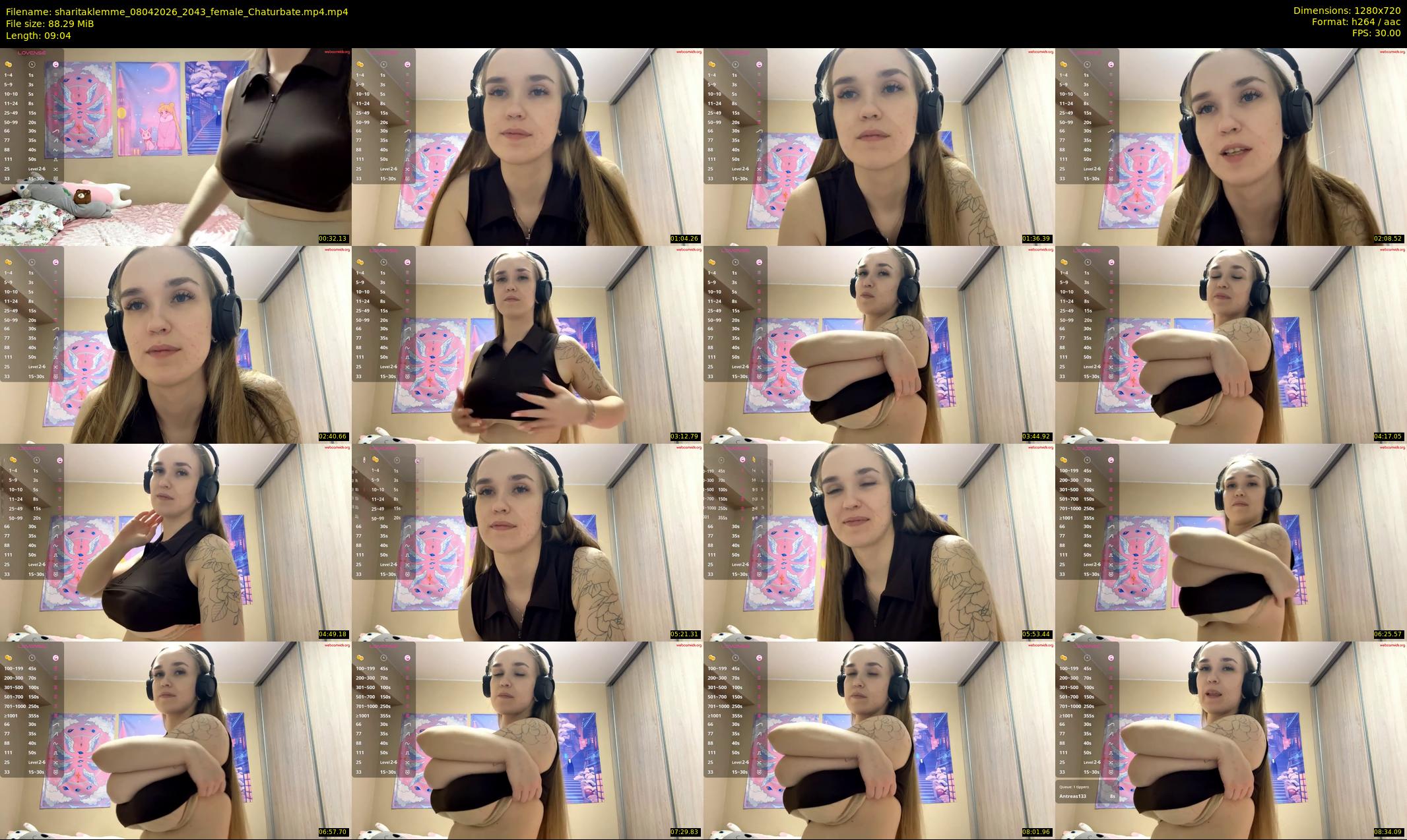 sharitaklemme — 10 minute Chaturbate female cam show recording, 720p, Apr 8, 2026