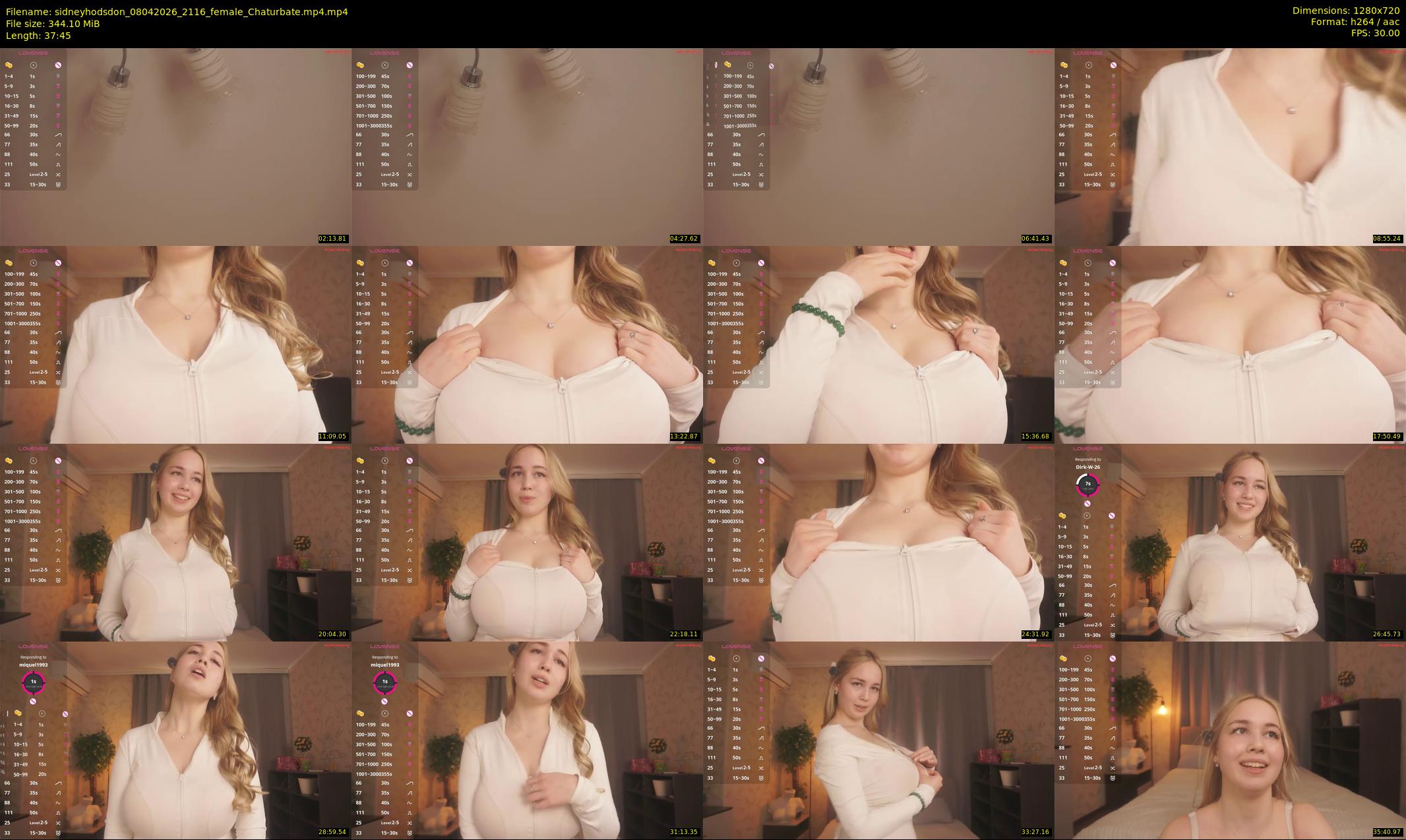 sidneyhodsdon — 38 minute Chaturbate female cam show recording, 720p, Apr 8, 2026