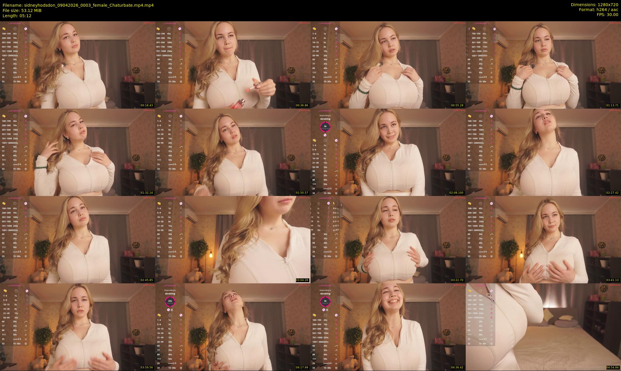 sidneyhodsdon — 6 minute Chaturbate female cam show recording, 720p, Apr 9, 2026