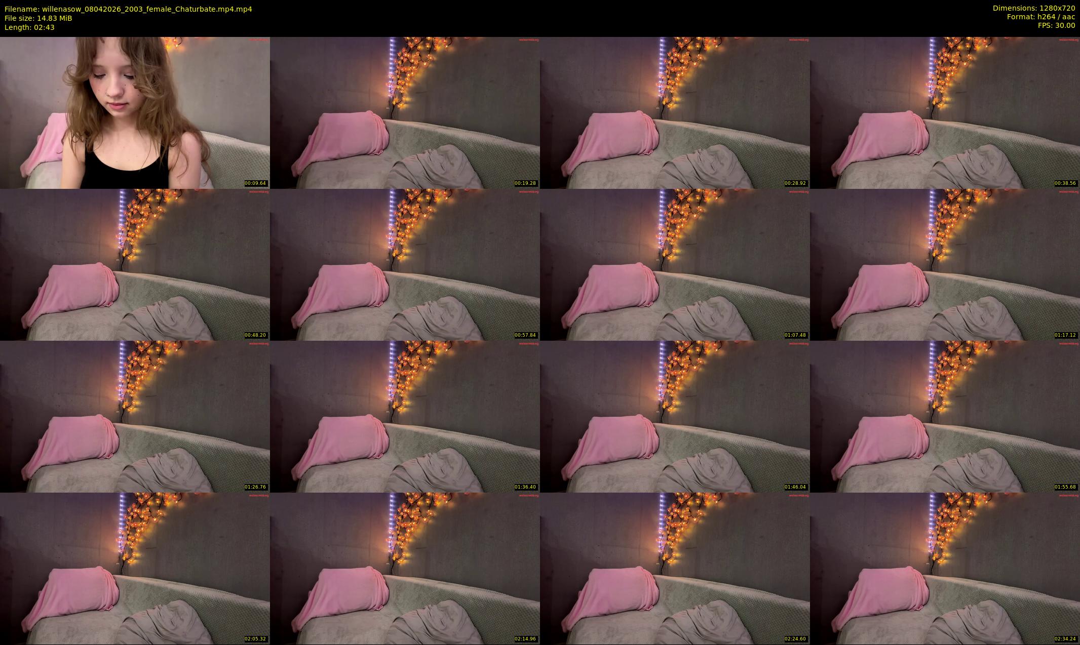 willenasow — 3 minute Chaturbate female cam show recording, 720p, Apr 8, 2026