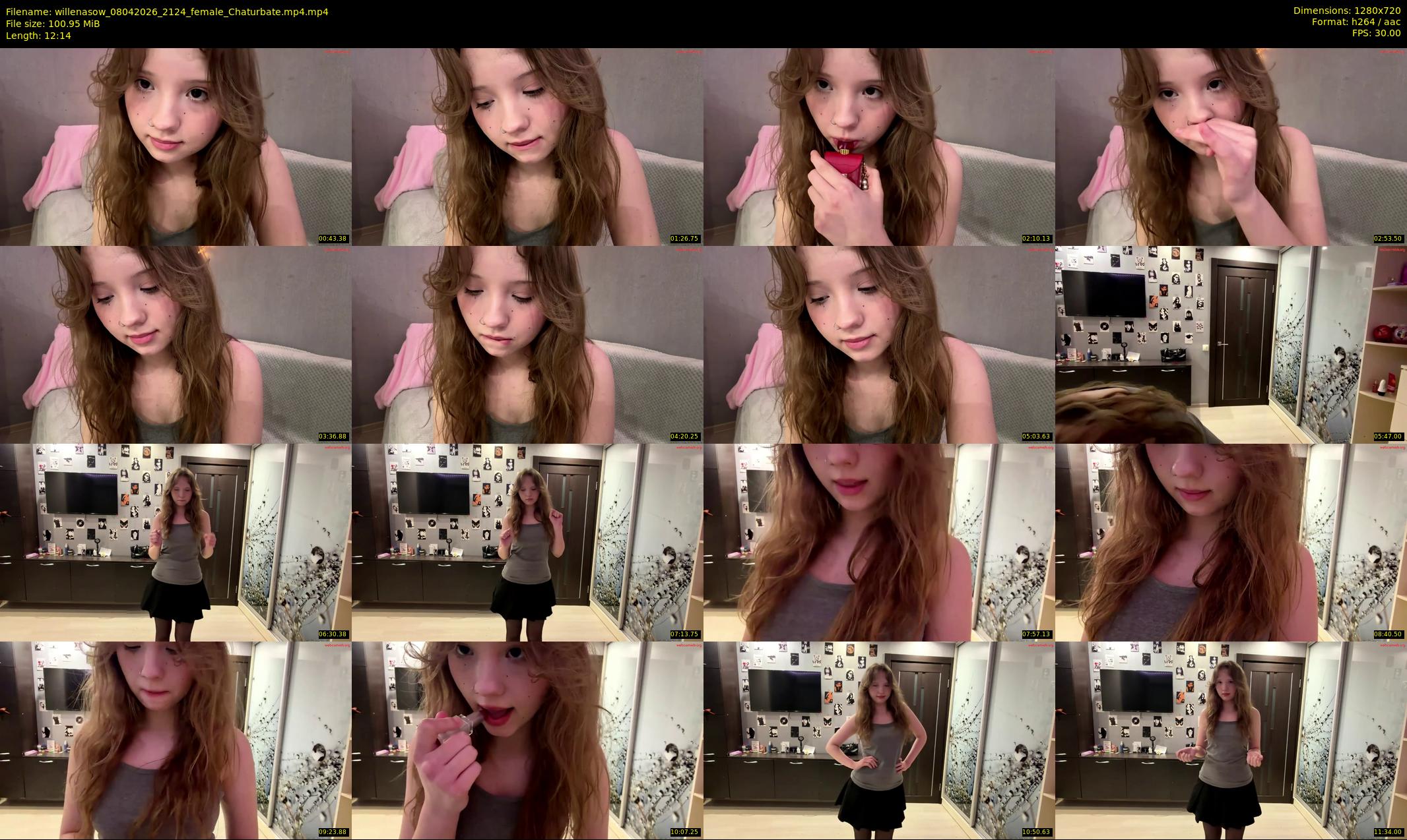 willenasow — 13 minute Chaturbate female cam show recording, 720p, Apr 8, 2026