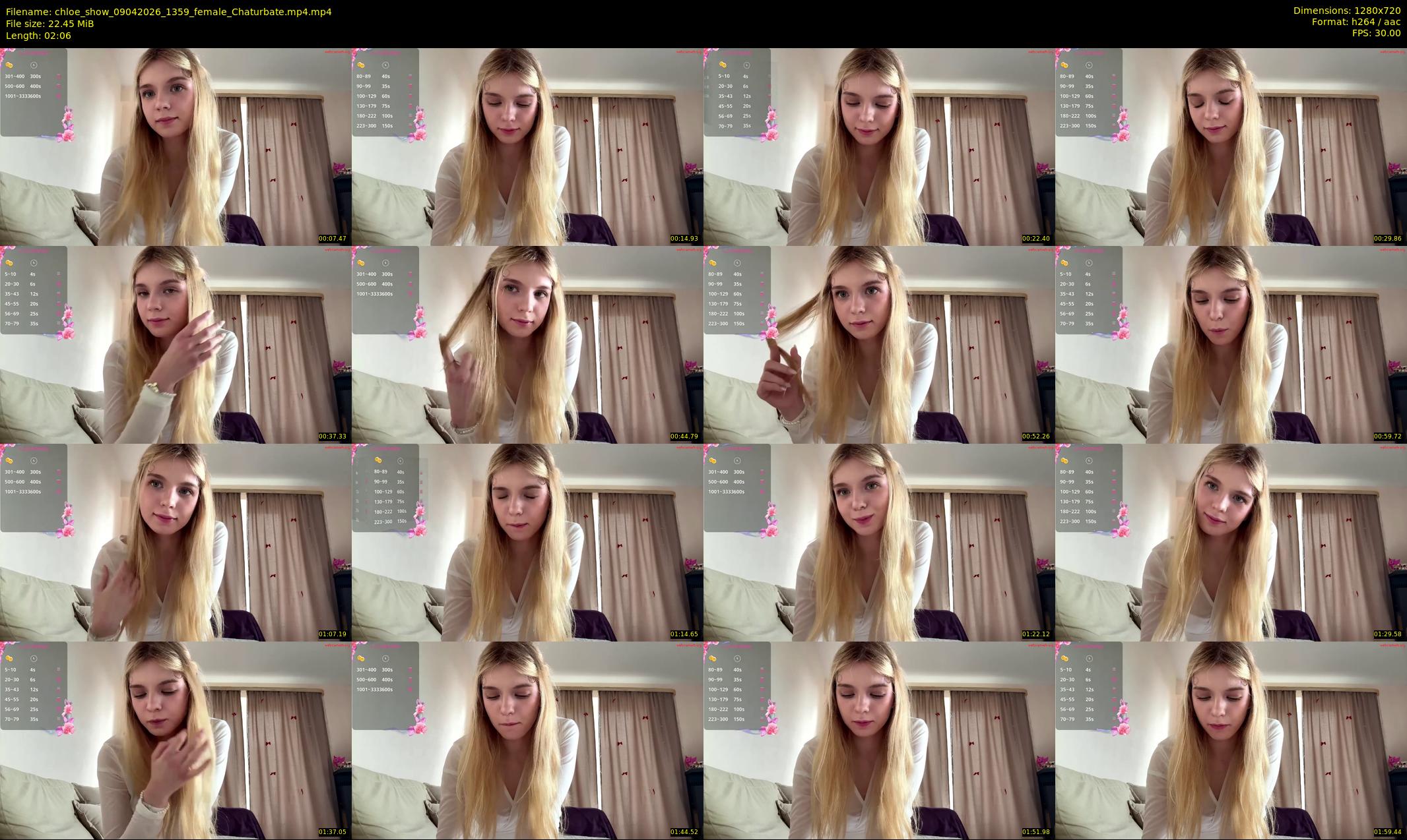 chloe_show — 3 minute Chaturbate female cam show recording, 720p, Apr 9, 2026