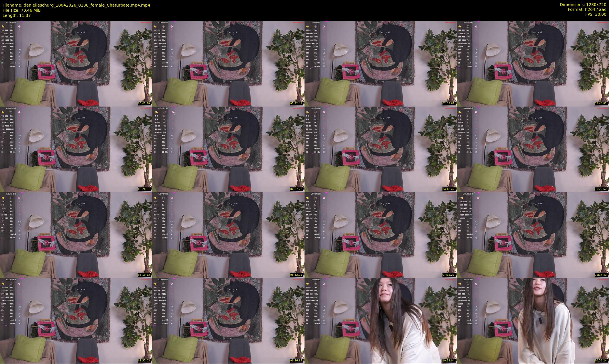 danielleschurg — 12 minute Chaturbate female cam show recording, 720p, Apr 10, 2026