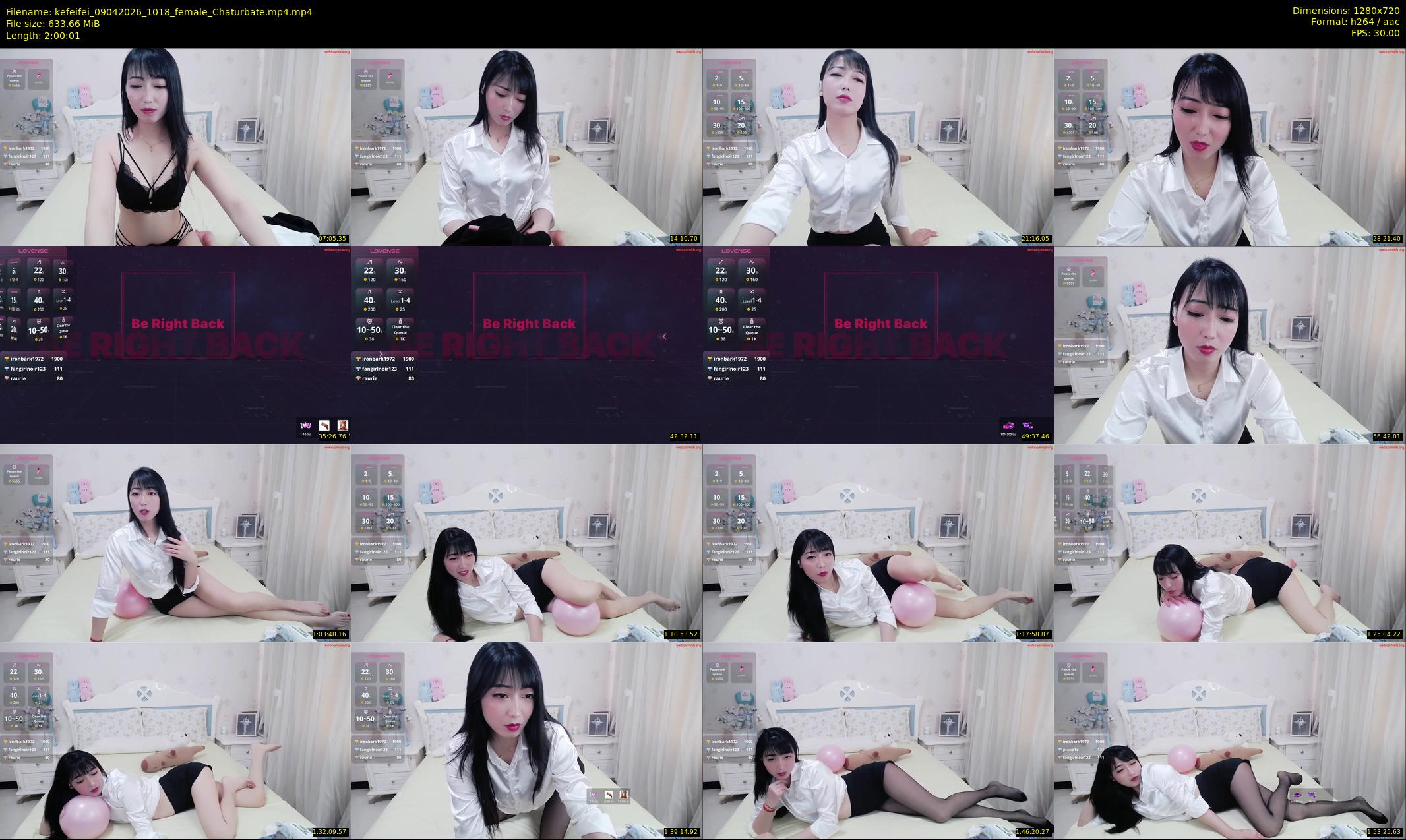 kefeifei — 121 minute Chaturbate female cam show recording, 720p, Apr 9, 2026