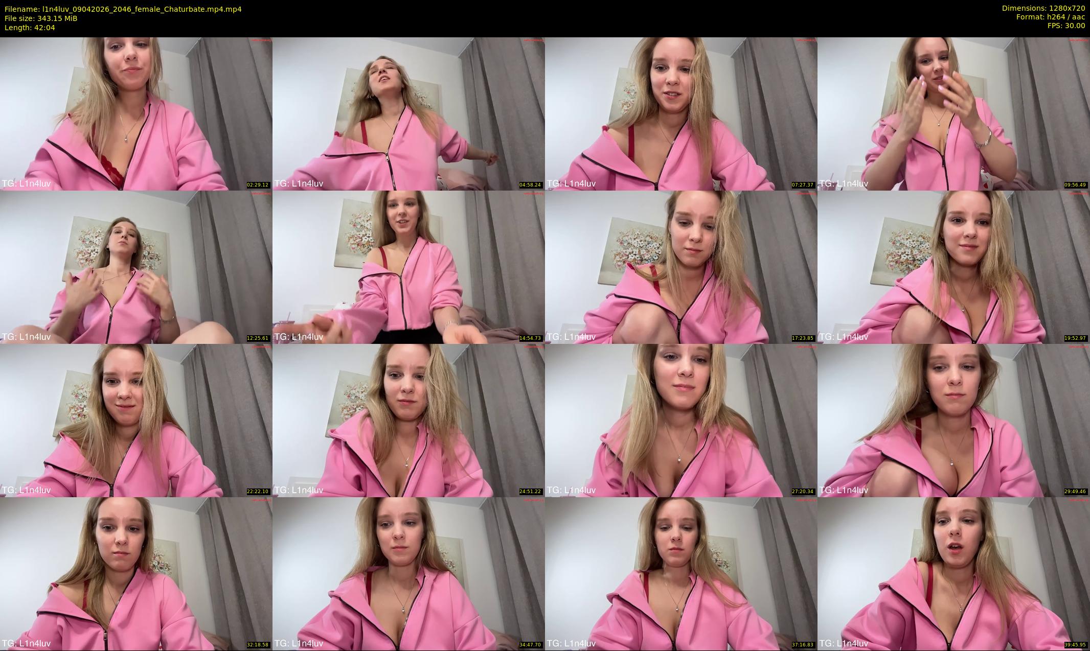 l1n4luv — 43 minute Chaturbate female cam show recording, 720p, Apr 9, 2026
