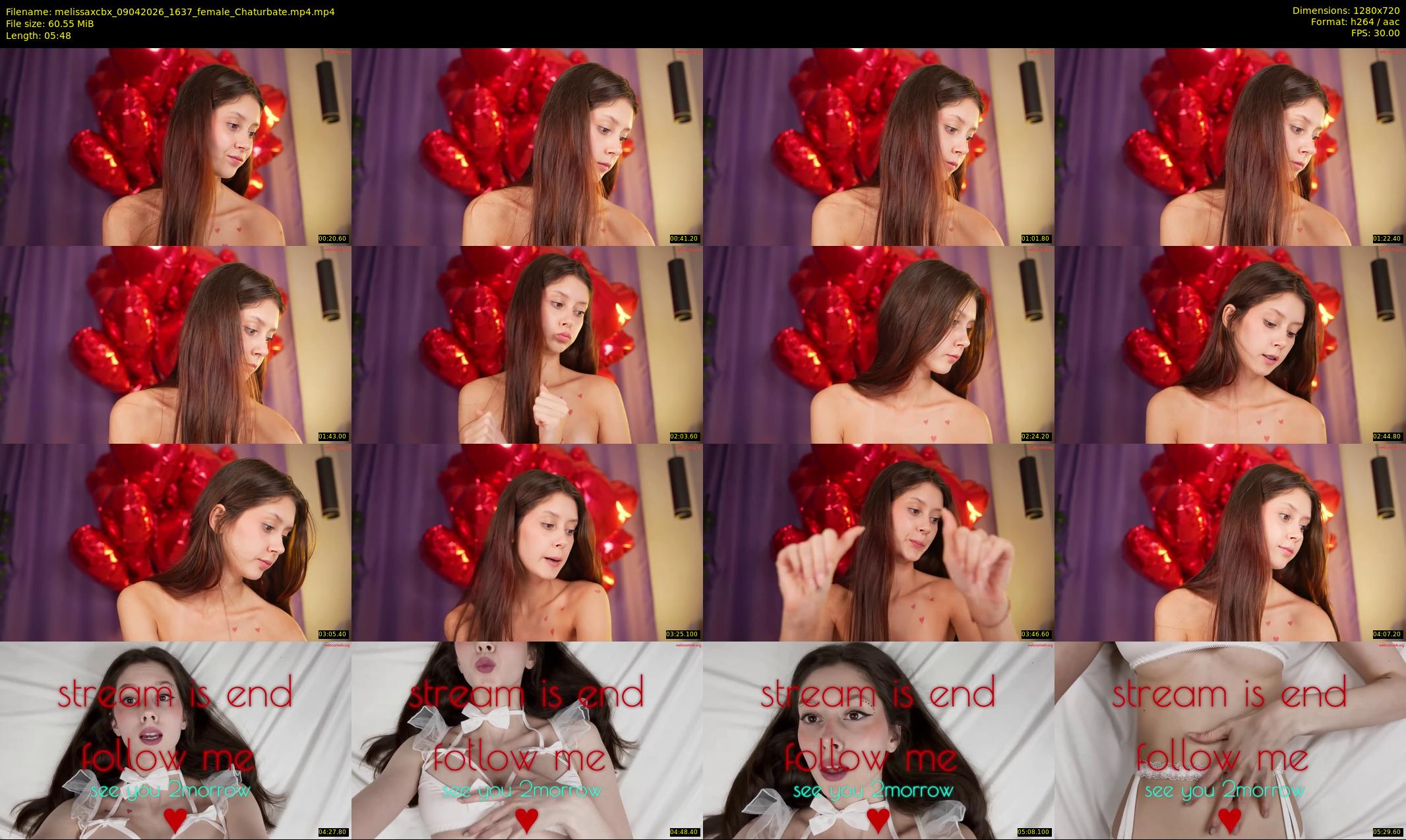 melissaxcbx — 6 minute Chaturbate female cam show recording, 720p, Apr 9, 2026