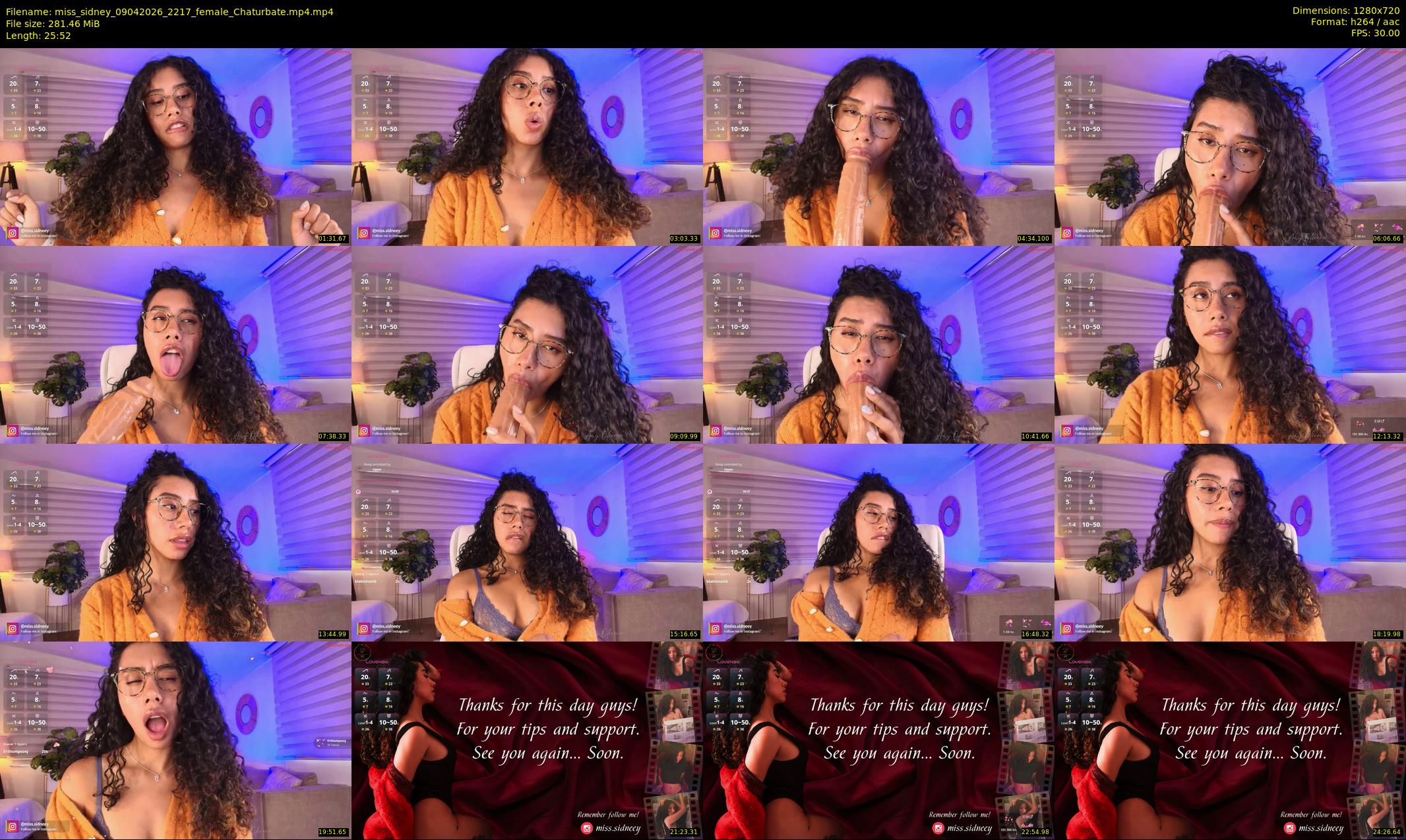 miss_sidney — 26 minute Chaturbate female cam show recording, 720p, Apr 9, 2026