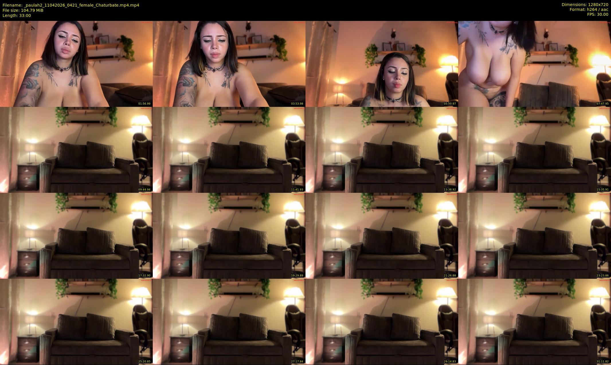 _paulah2 — 33 minute Chaturbate female cam show recording, 720p, Apr 11, 2026