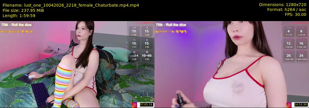 lust_one — 120 minute Chaturbate female cam show recording, 720p, Apr 10, 2026