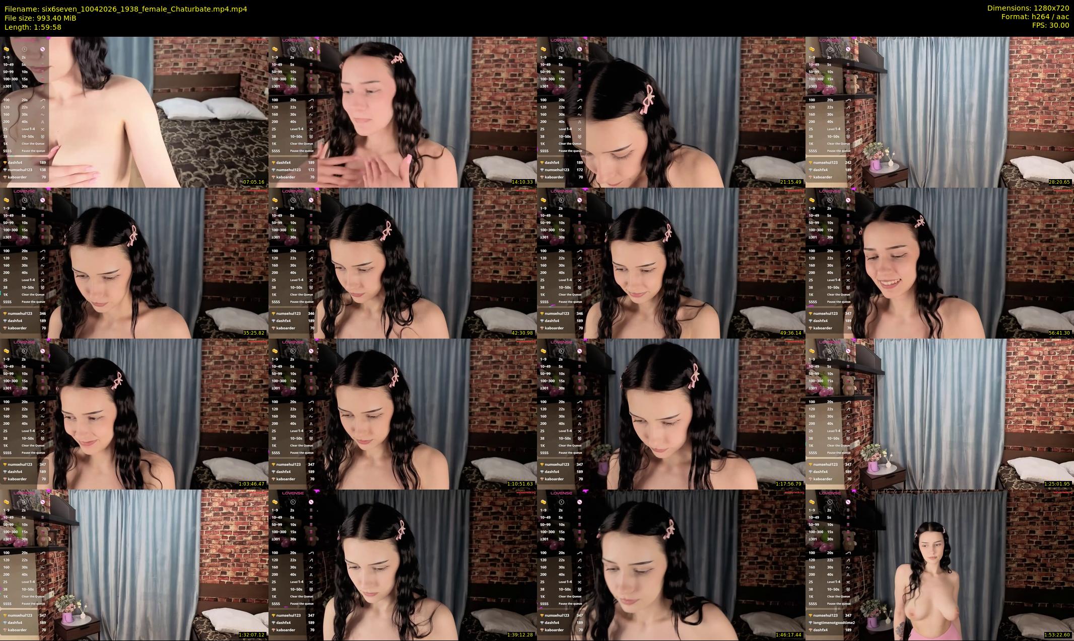 six6seven — 120 minute Chaturbate female cam show recording, 720p, Apr 10, 2026