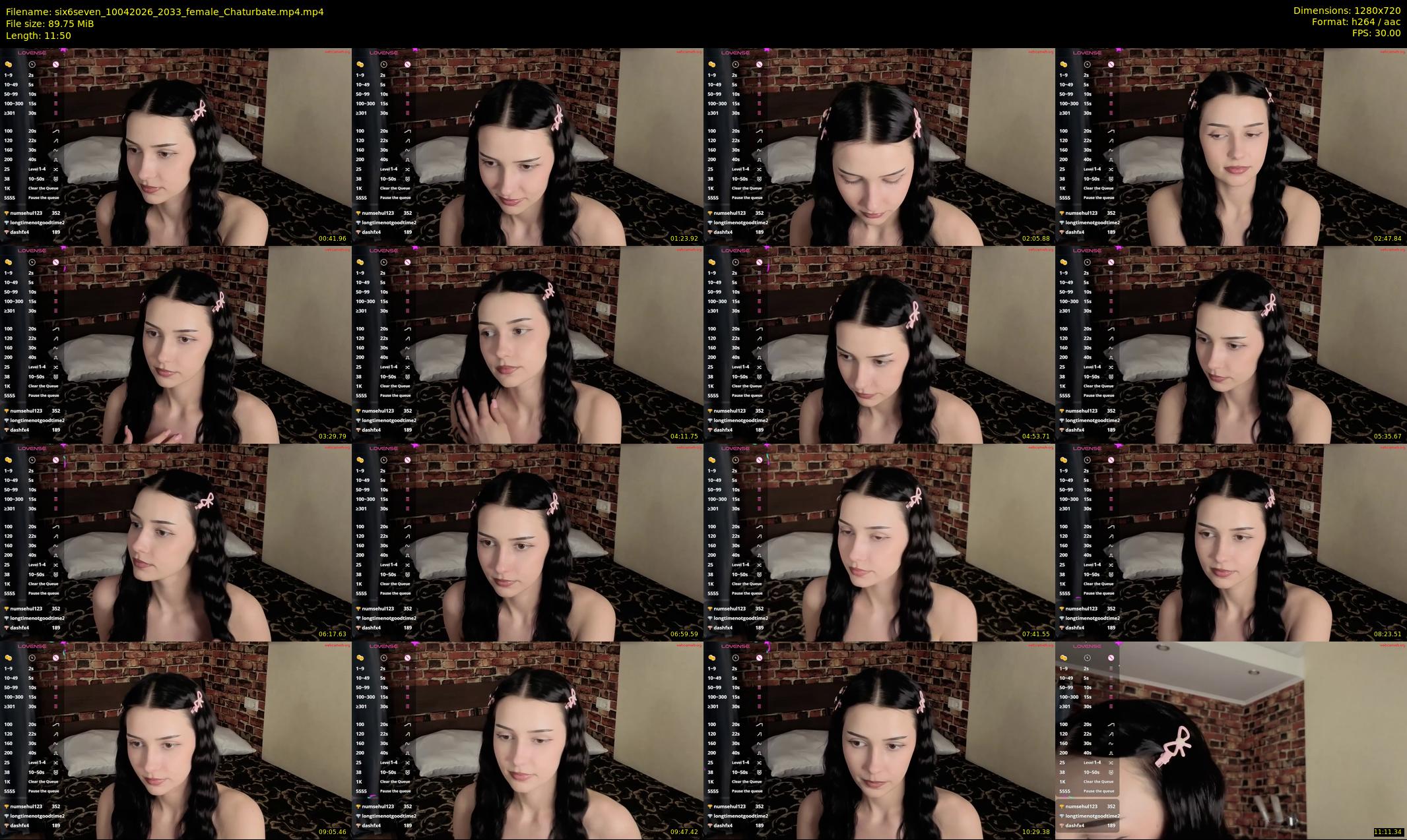 six6seven — 12 minute Chaturbate female cam show recording, 720p, Apr 10, 2026