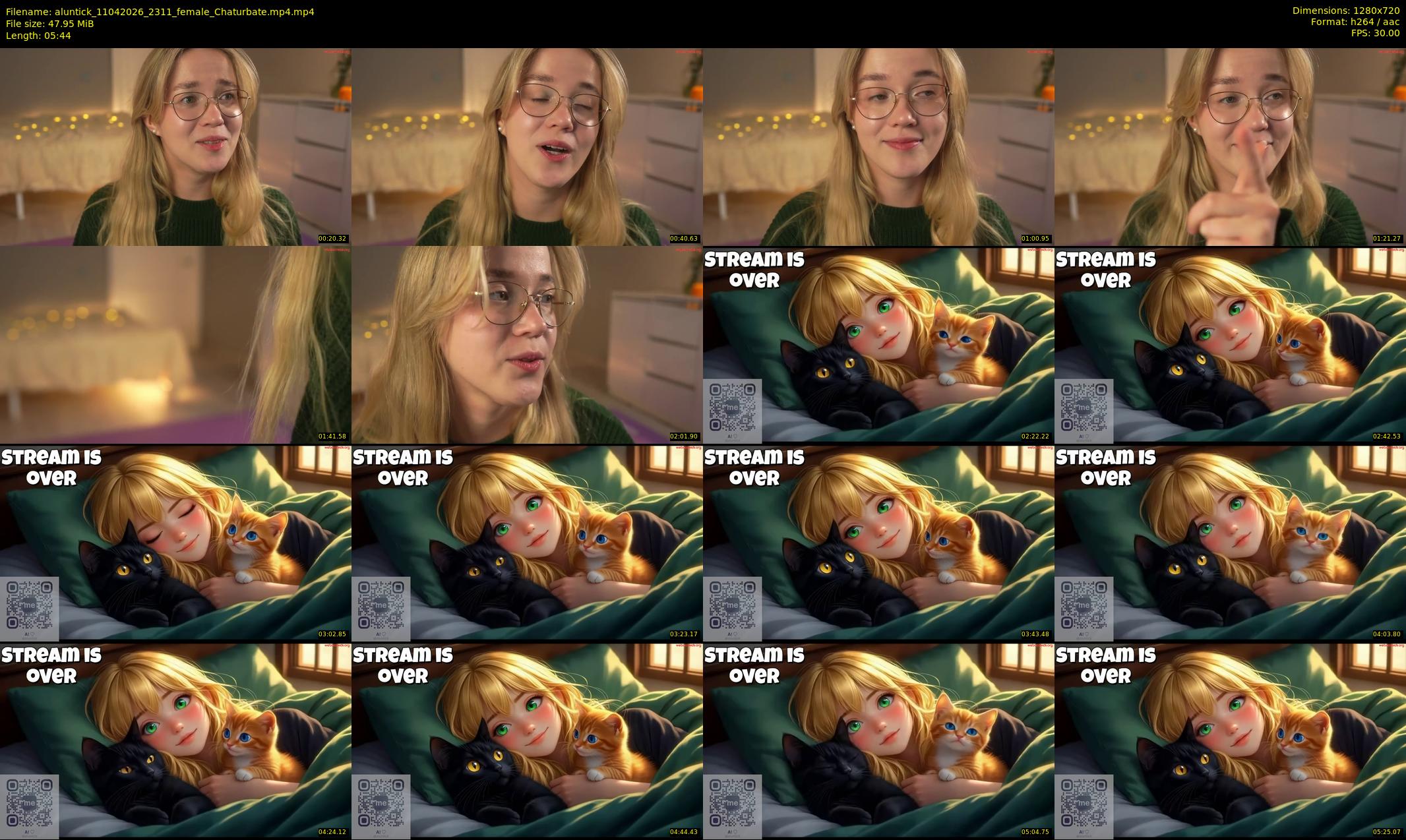 aluntick — 6 minute Chaturbate female cam show recording, 720p, Apr 11, 2026