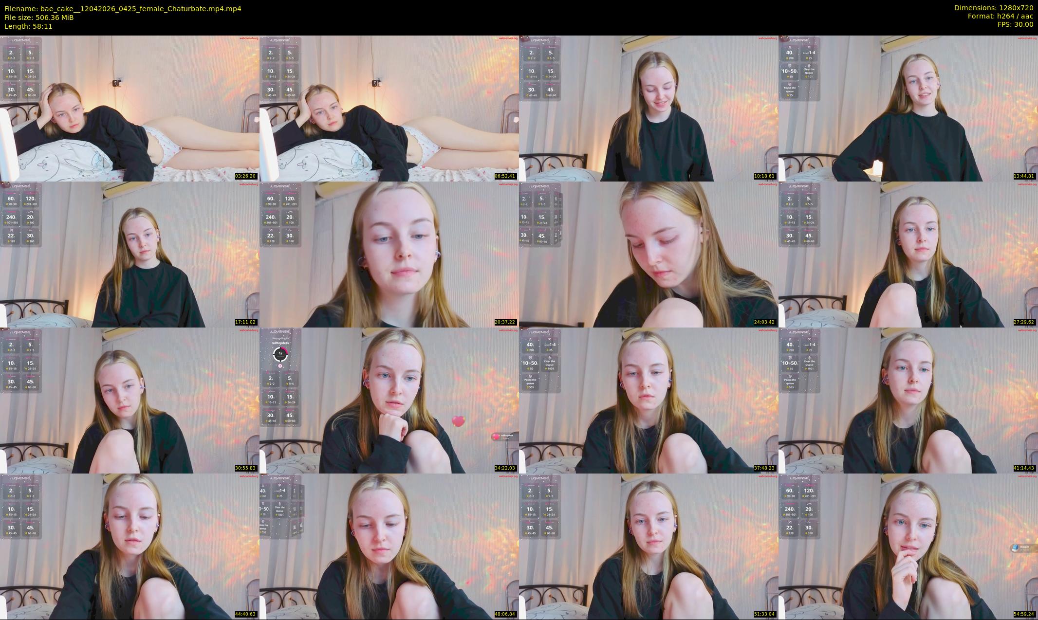 bae_cake_ — 59 minute Chaturbate female cam show recording, 720p, Apr 12, 2026
