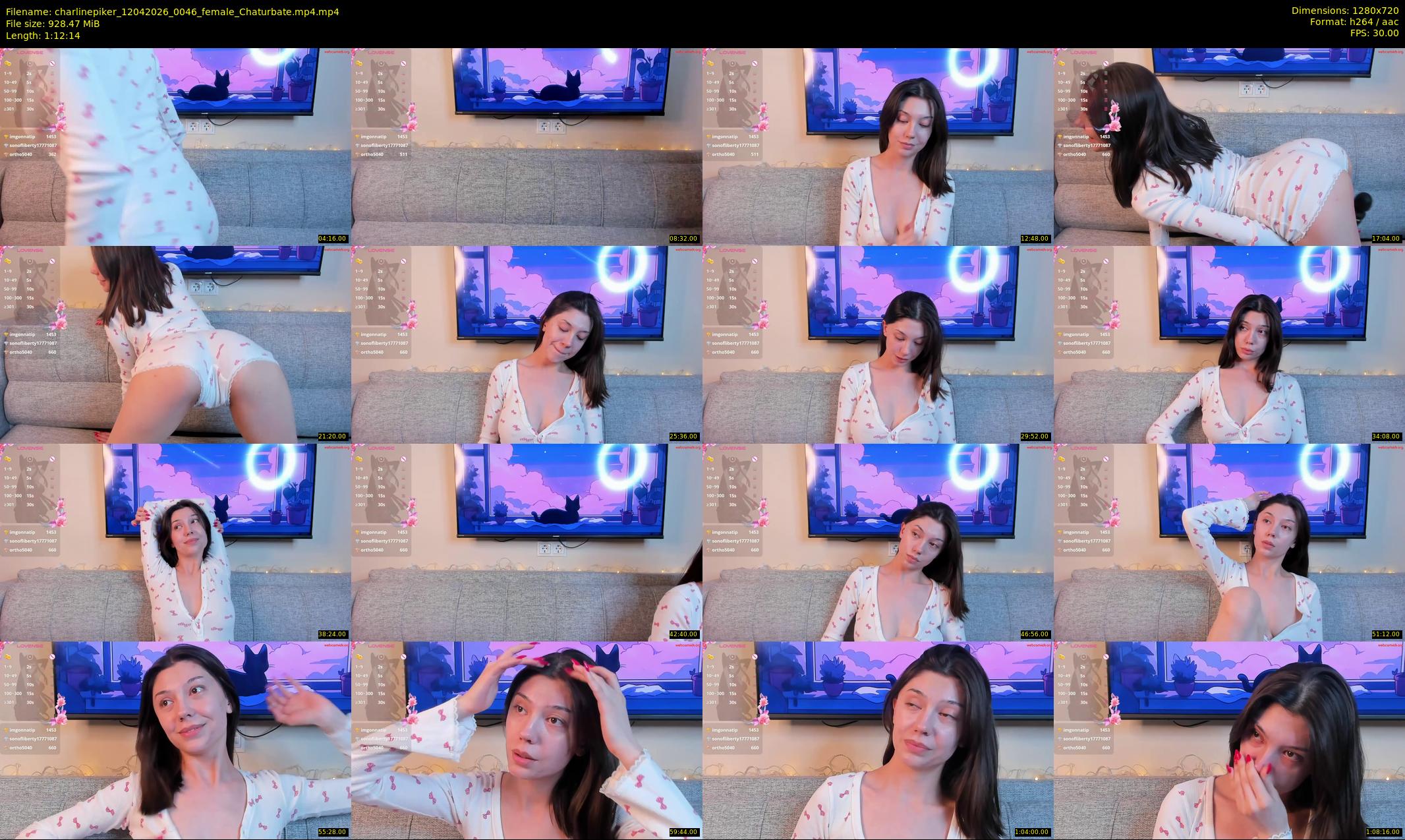 charlinepiker — 73 minute Chaturbate female cam show recording, 720p, Apr 12, 2026