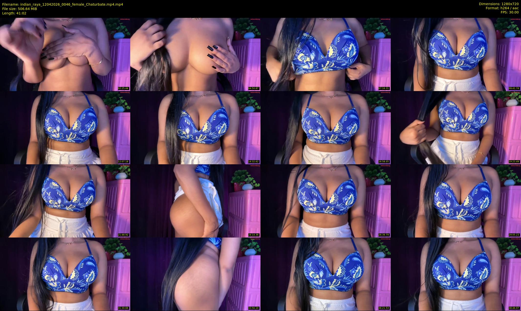indian_raya — 42 minute Chaturbate female cam show recording, 720p, Apr 12, 2026