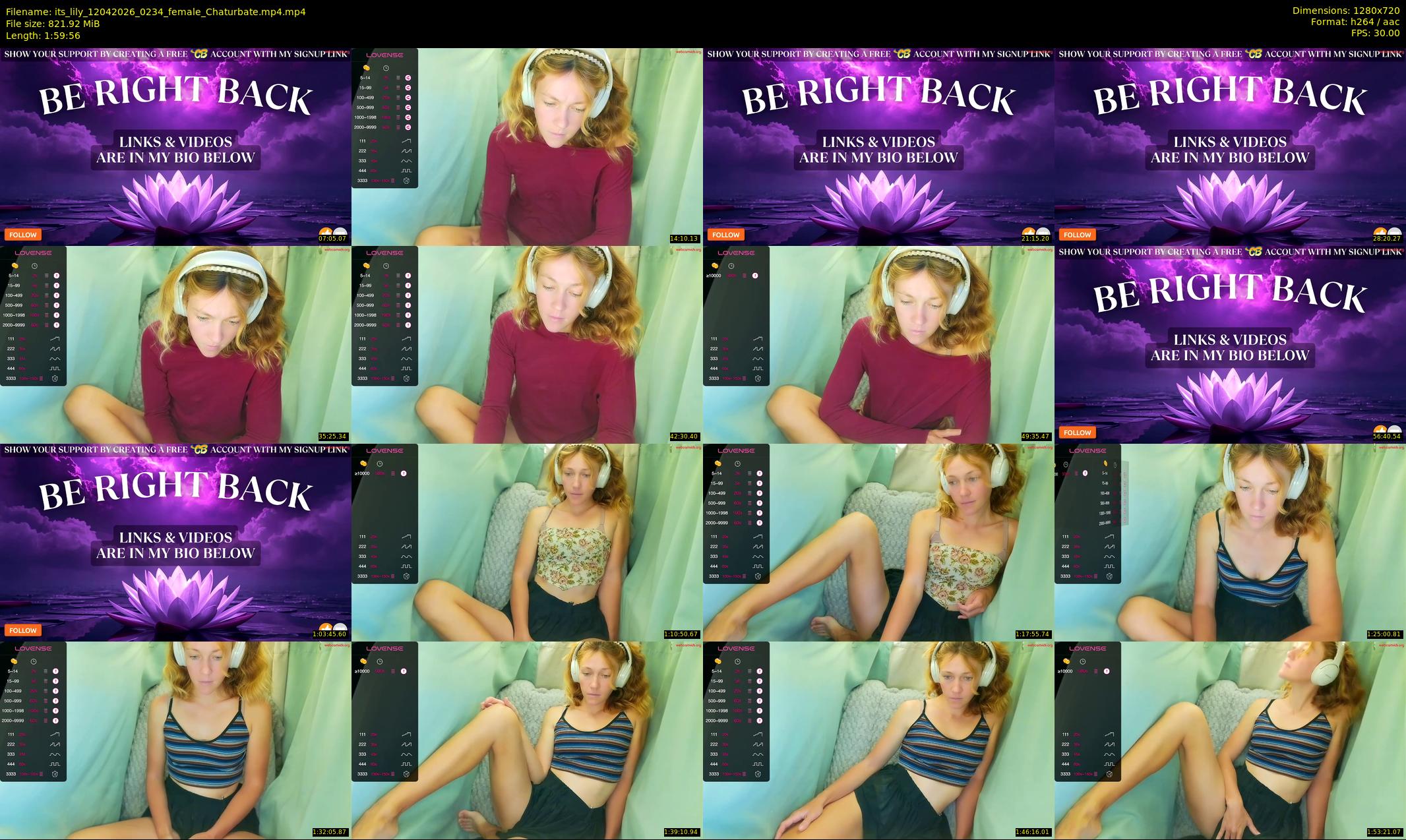 its_lily — 120 minute Chaturbate female cam show recording, 720p, Apr 12, 2026