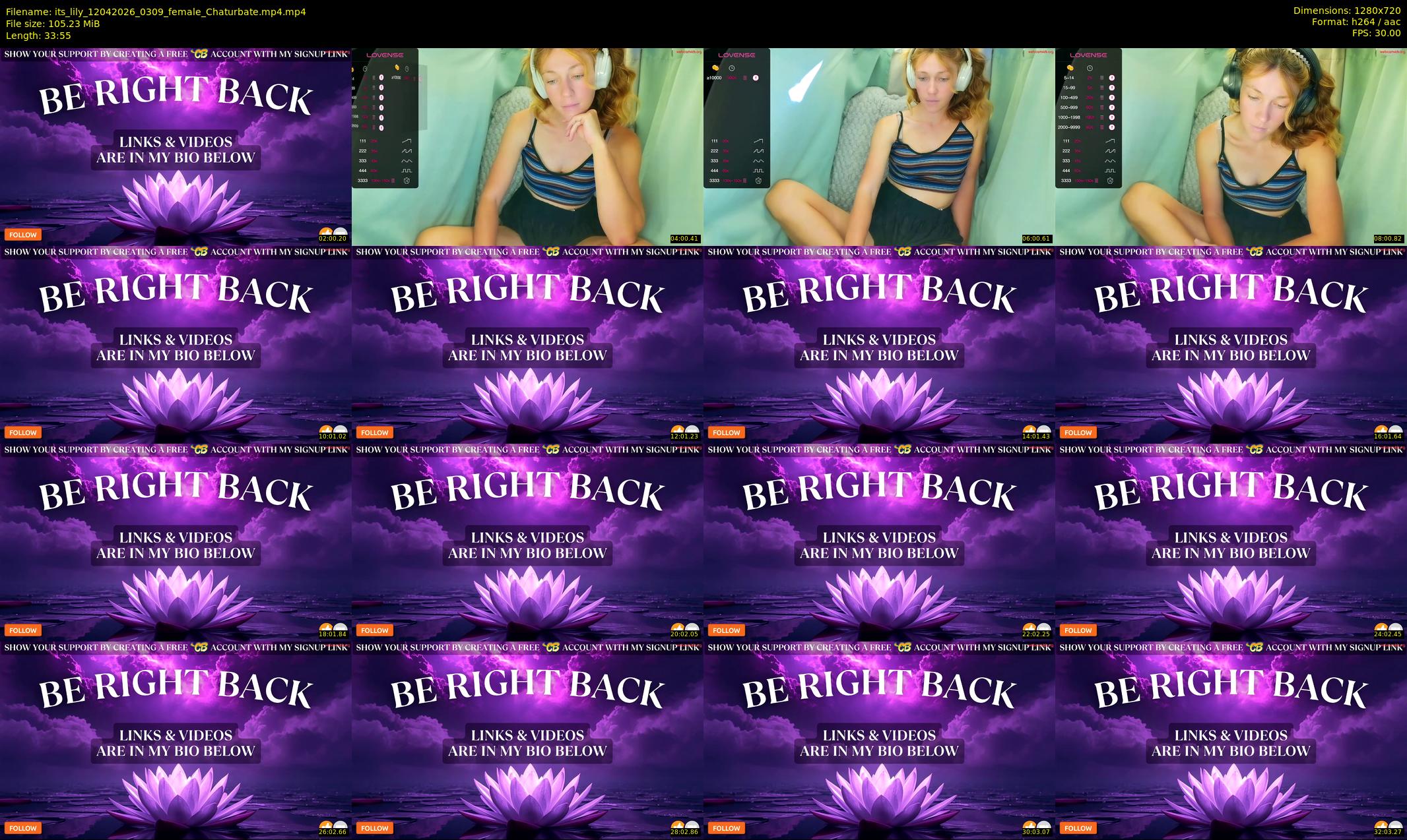 its_lily — 34 minute Chaturbate female cam show recording, 720p, Apr 12, 2026
