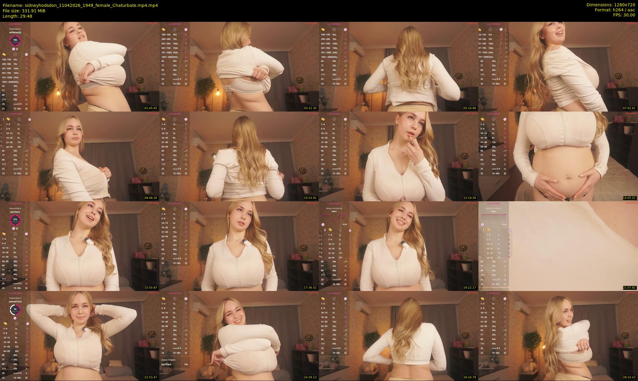 sidneyhodsdon — 30 minute Chaturbate female cam show recording, 720p, Apr 11, 2026
