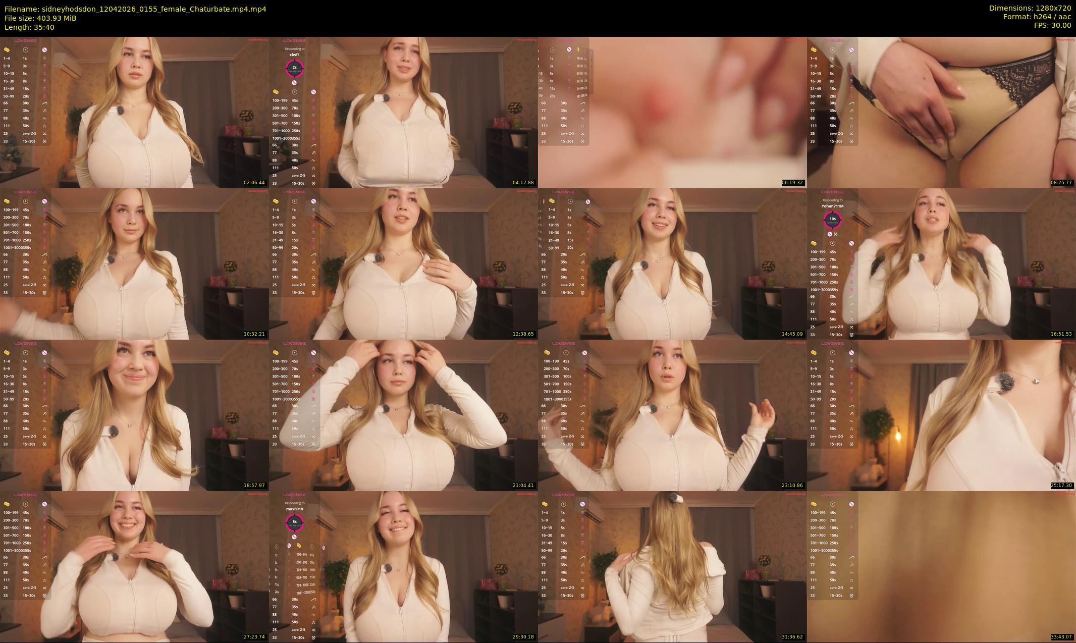 sidneyhodsdon — 36 minute Chaturbate female cam show recording, 720p, Apr 12, 2026