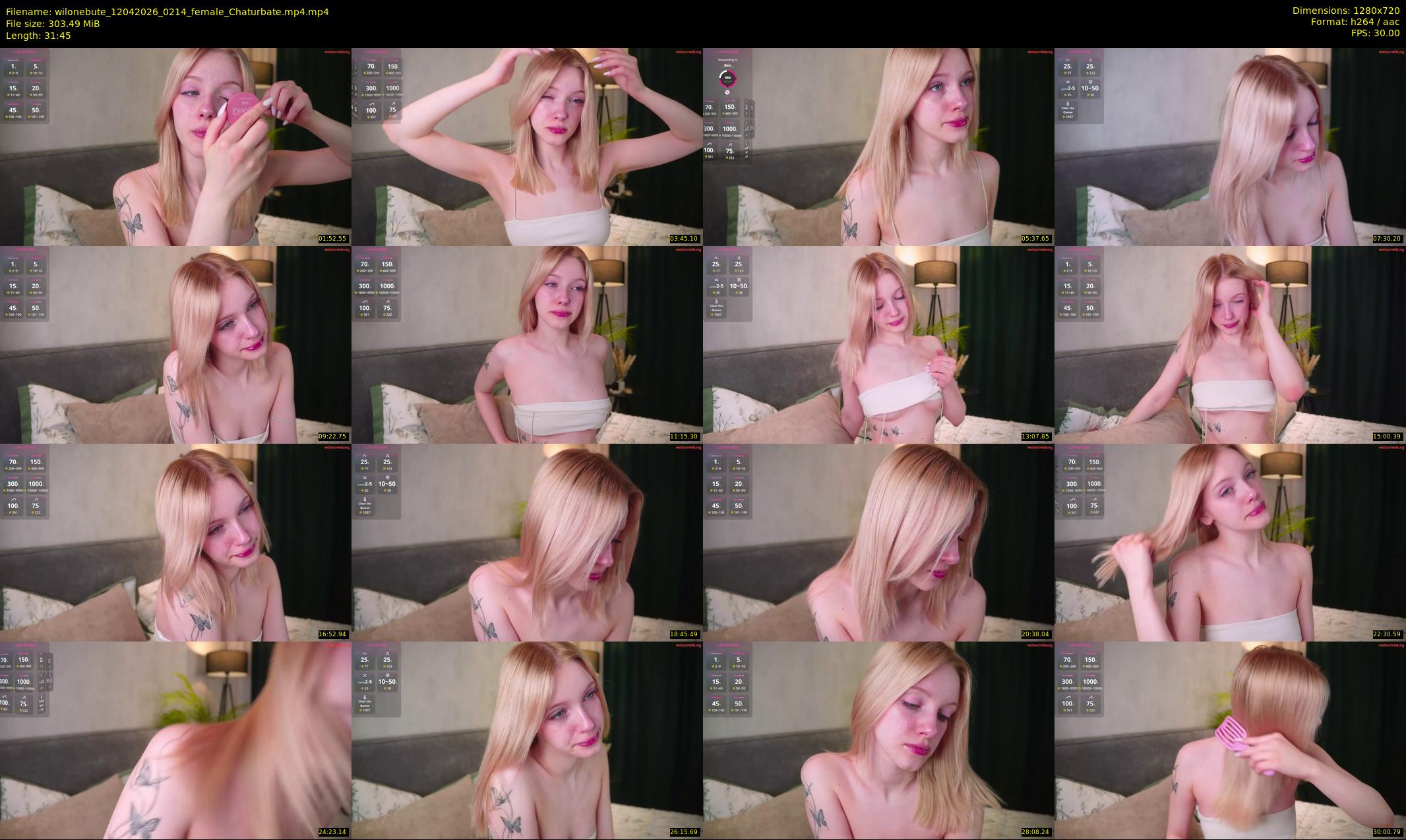 wilonebute — 32 minute Chaturbate female cam show recording, 720p, Apr 12, 2026