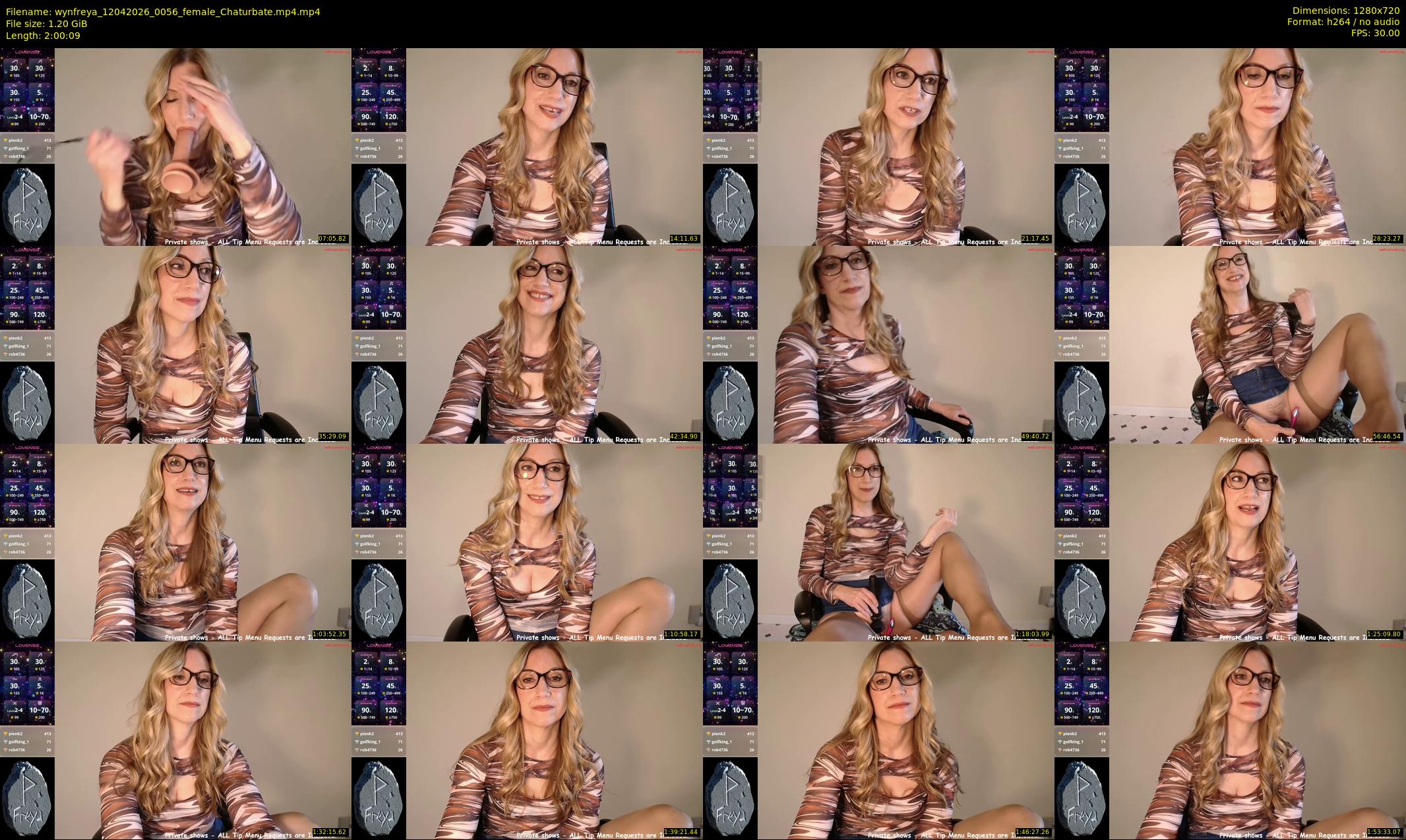 wynfreya — 121 minute Chaturbate female cam show recording, 720p, Apr 12, 2026