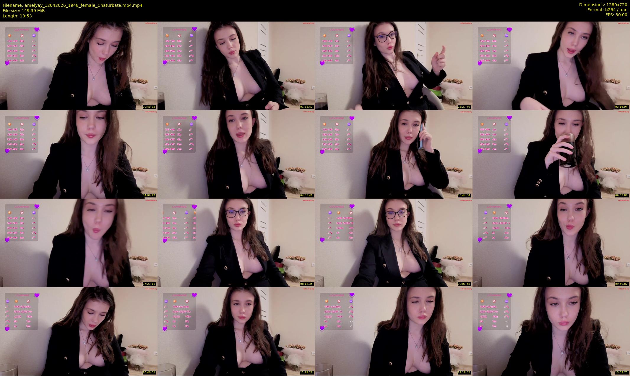 amelyay — 14 minute Chaturbate female cam show recording, 720p, Apr 12, 2026