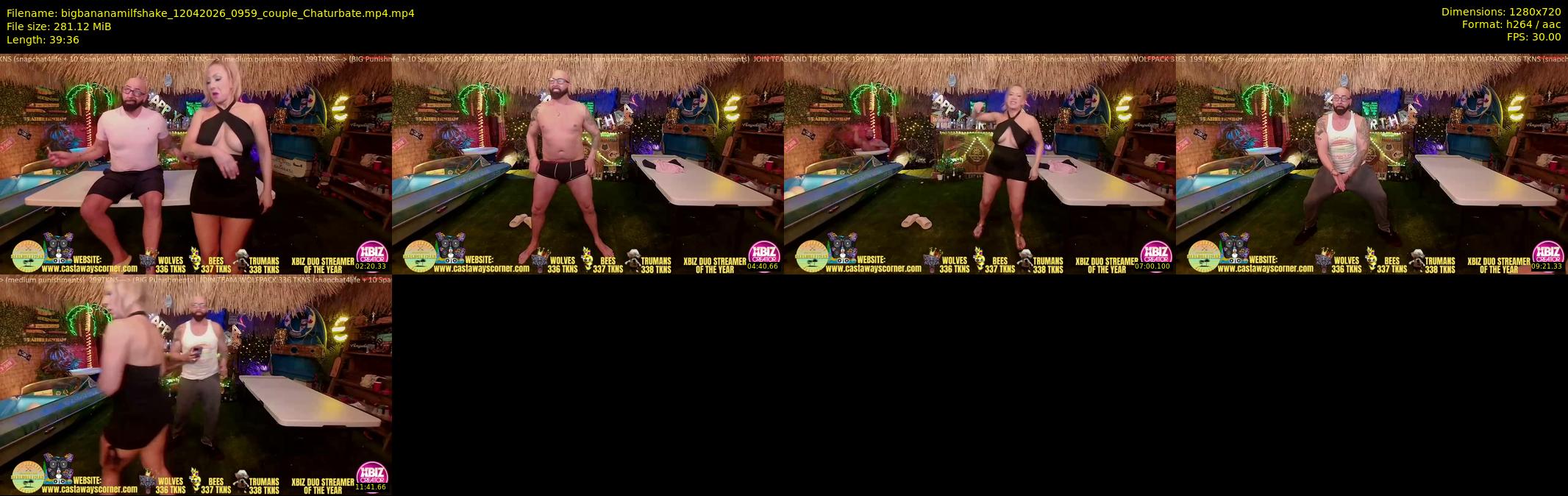 bigbananamilfshake — 40 minute Chaturbate couple cam show recording, 720p, Apr 12, 2026
