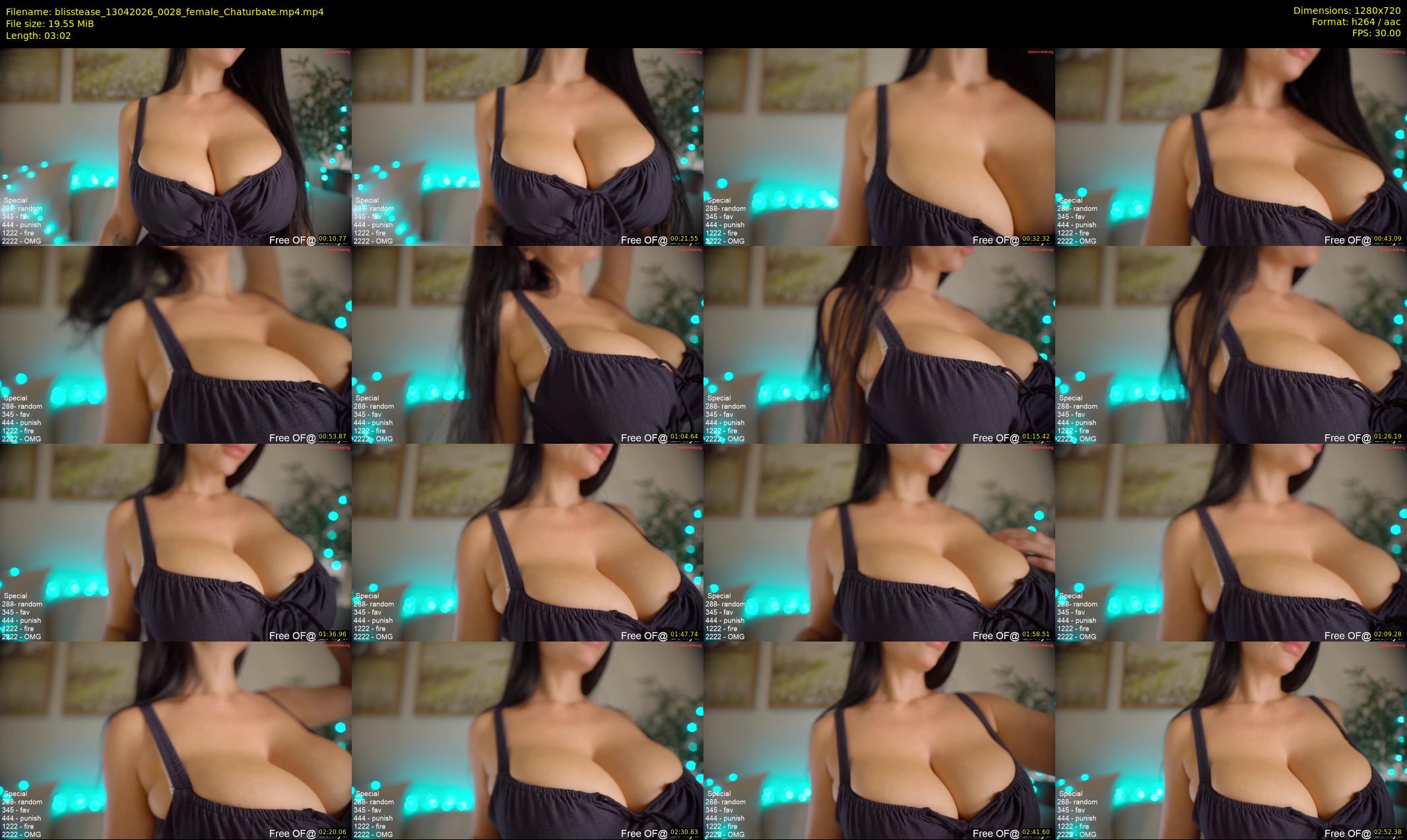 blisstease — 4 minute Chaturbate female cam show recording, 720p, Apr 13, 2026