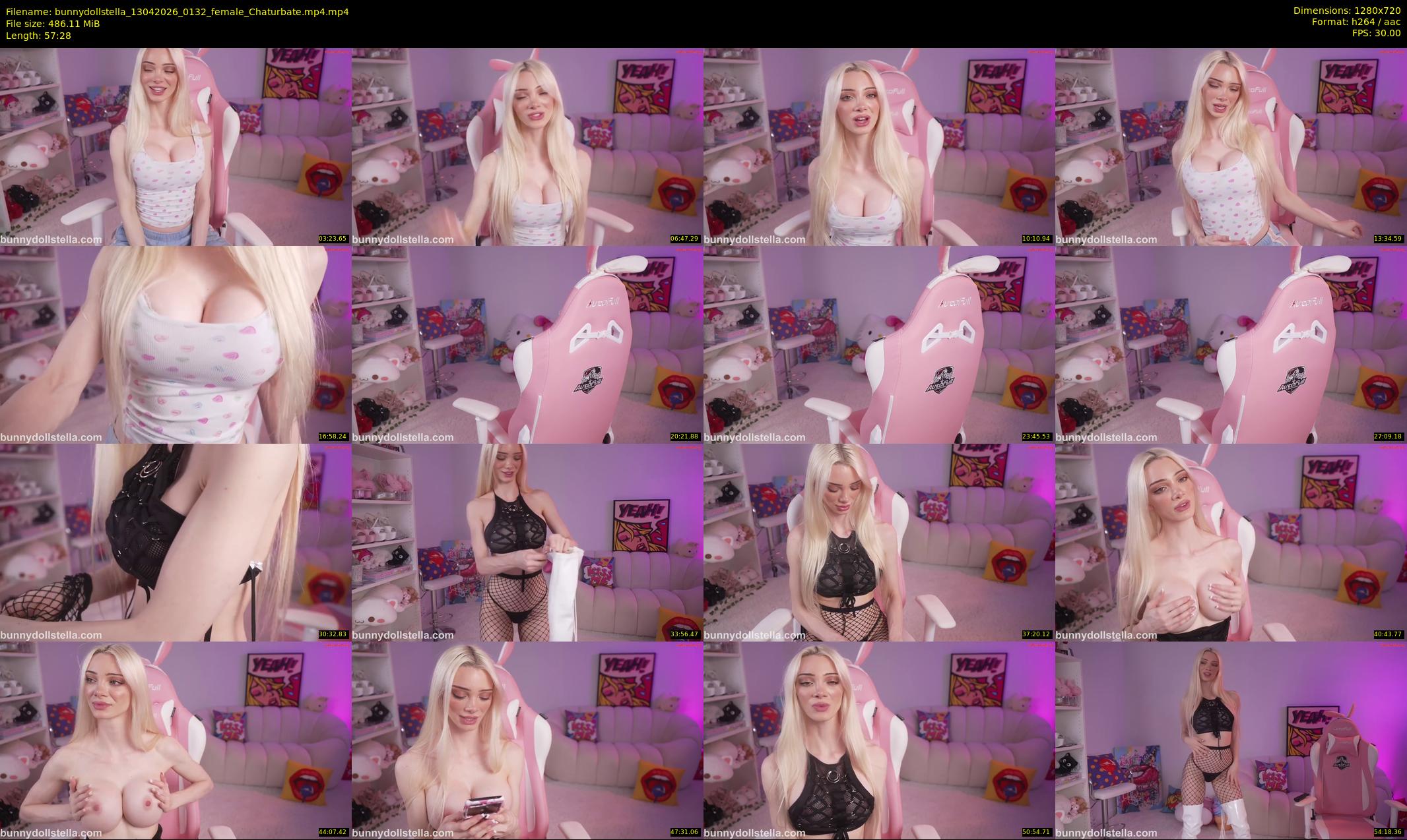 bunnydollstella — 58 minute Chaturbate female cam show recording, 720p, Apr 13, 2026