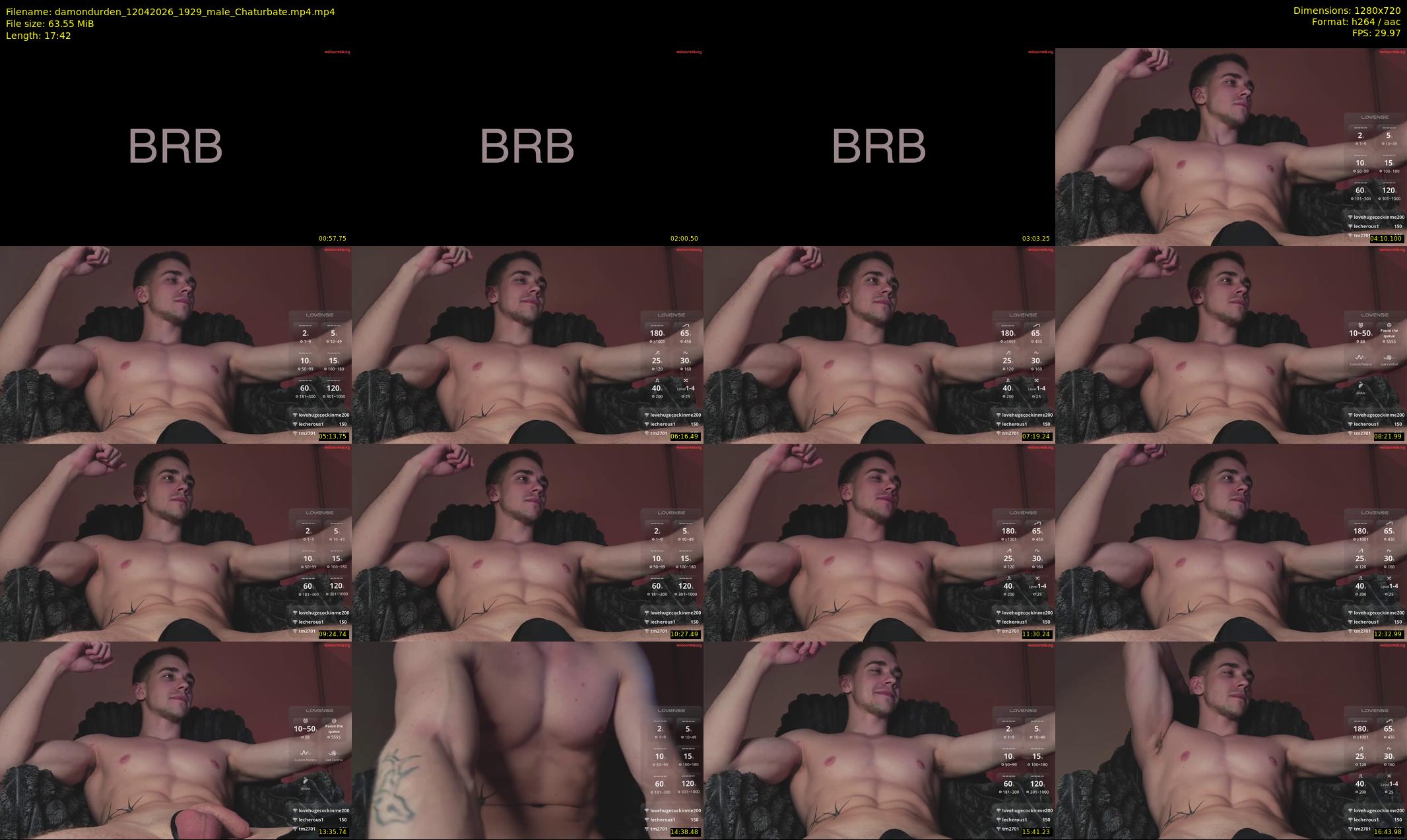 damondurden — 18 minute Chaturbate male cam show recording, 720p, Apr 12, 2026
