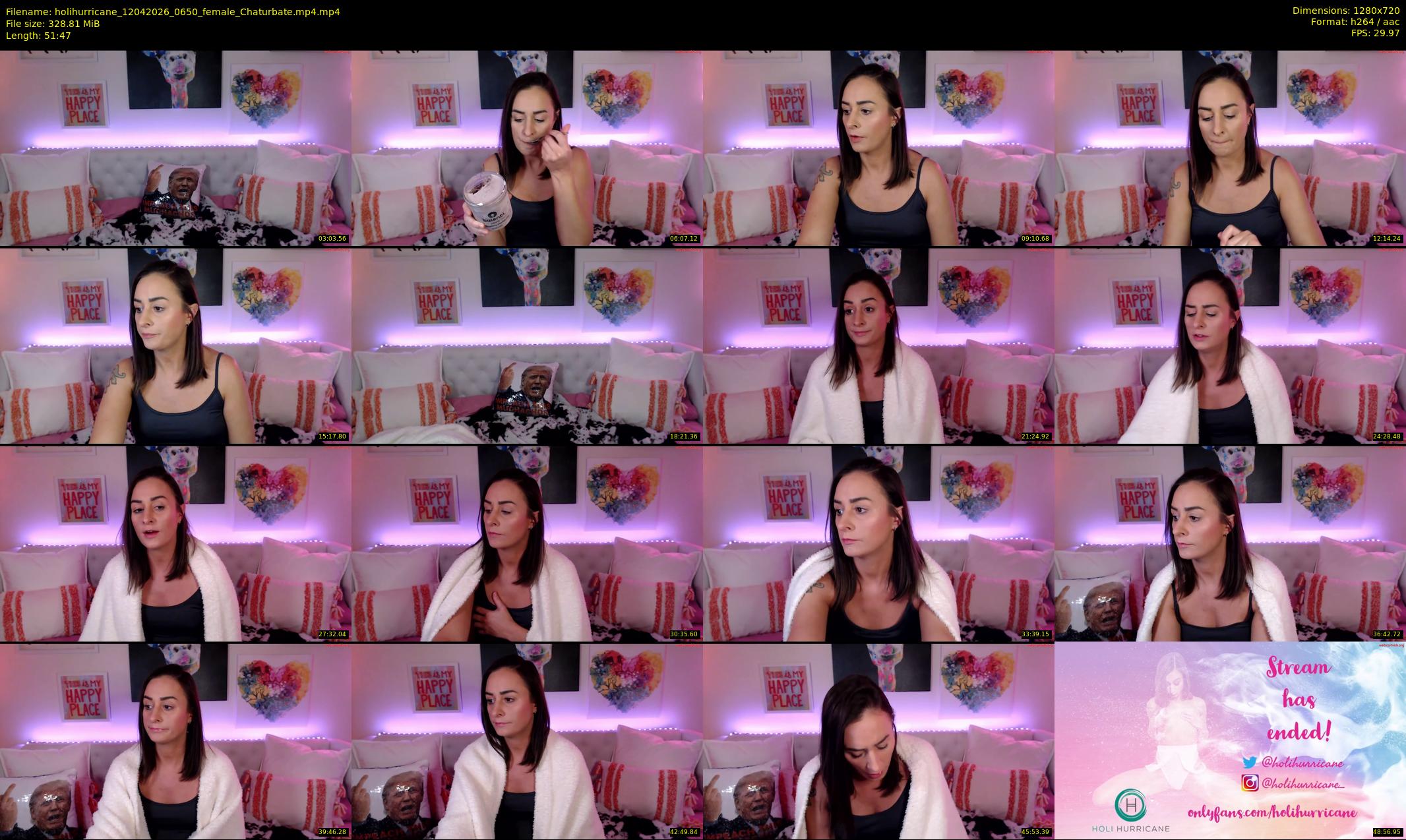 holihurricane — 52 minute Chaturbate female cam show recording, 720p, Apr 12, 2026